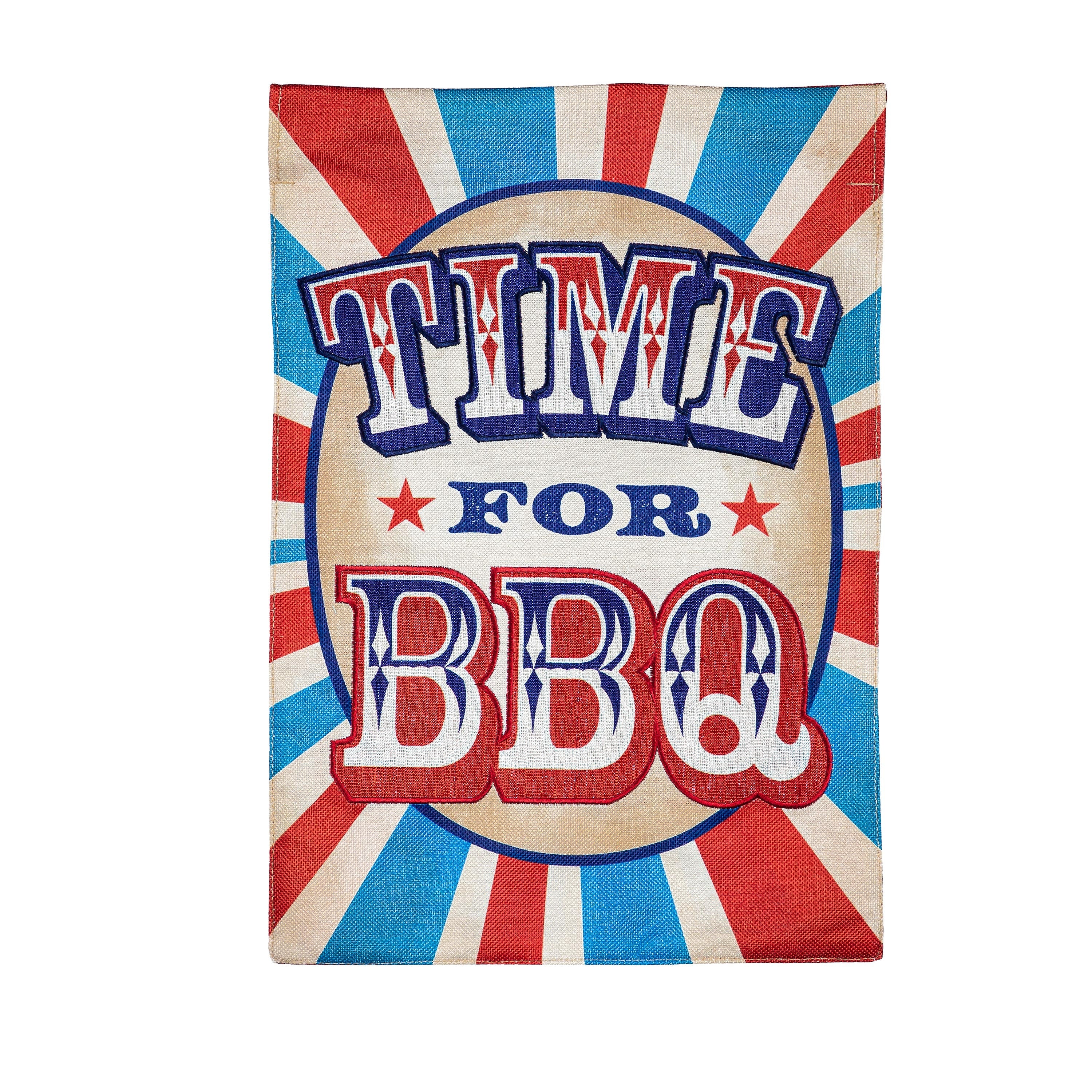 Time for BBQ Garden Burlap Flag - Sports Collectibles, Sports Memorabilia, Sports Fan Shop, Sports Gifts