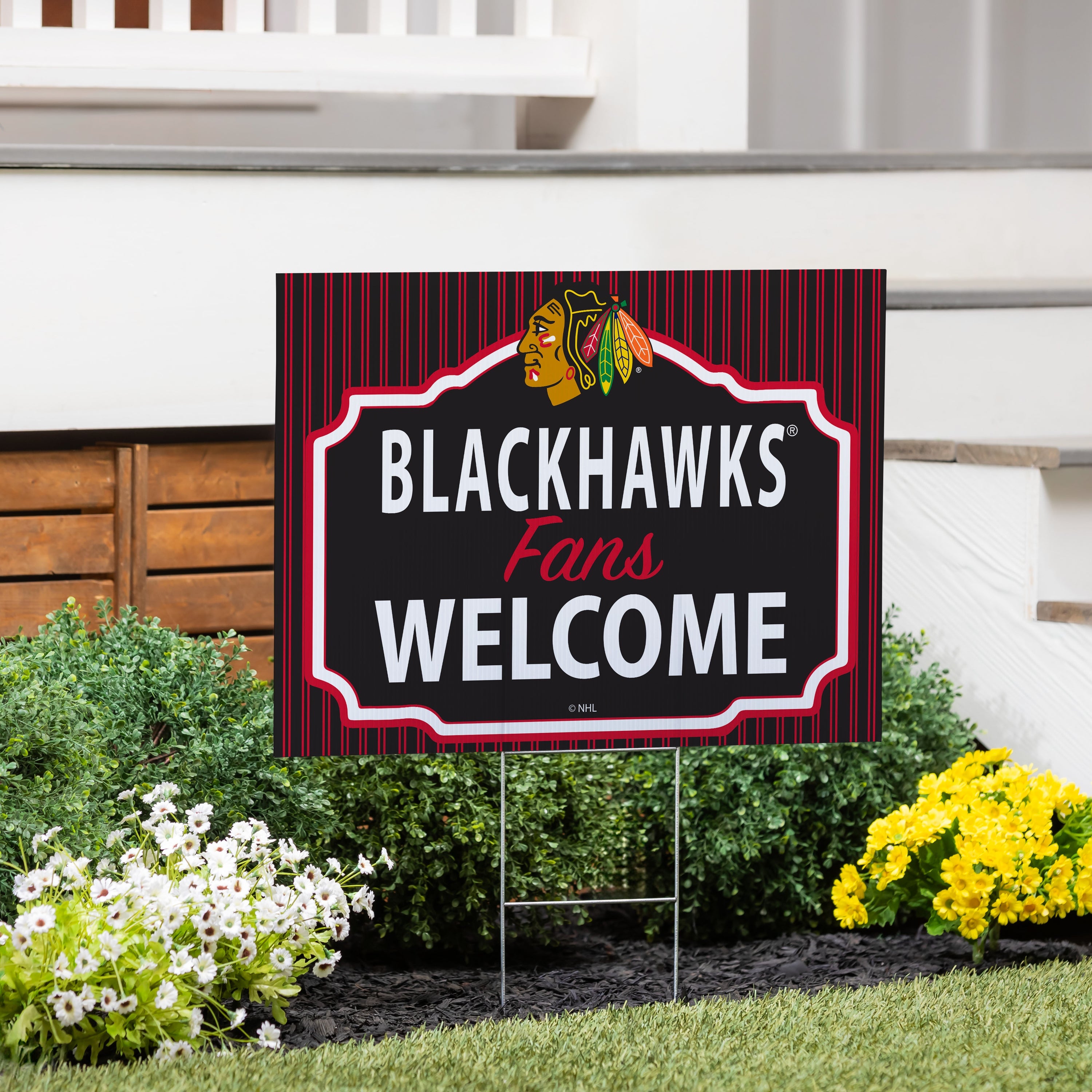 Chicago Blackhawks Coroplast Yard Sign, "Fans Welcome"