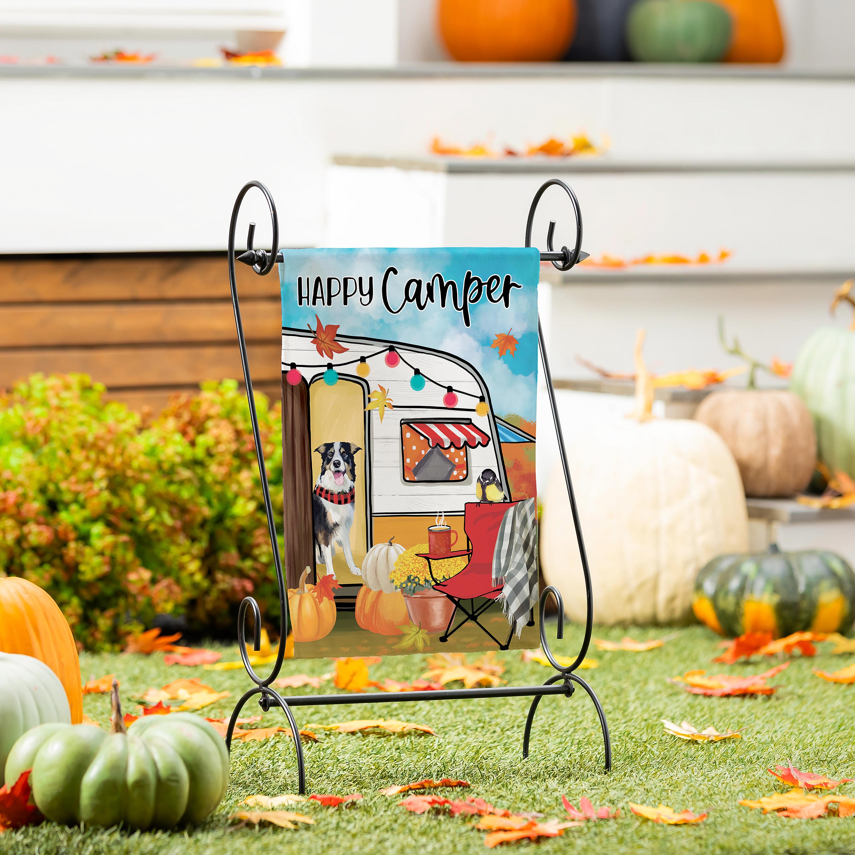 Fall For Camping Suede Garden Flag - Sports Collectibles, Sports Memorabilia, Sports Fan Shop, Sports Gifts