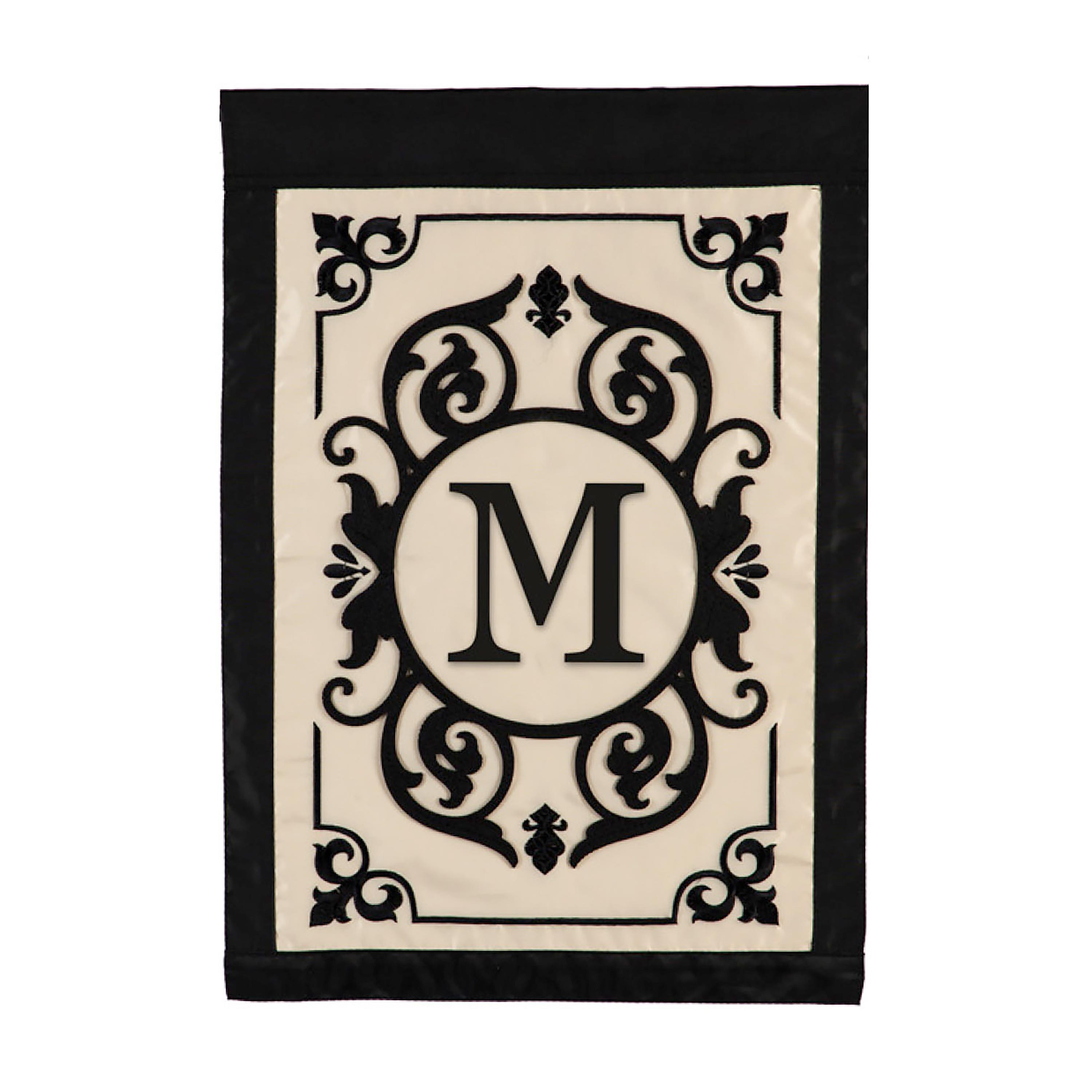 Cambridge Monogram Garden Applique Flag, Letter M - Sports Collectibles, Sports Memorabilia, Sports Fan Shop, Sports Gifts