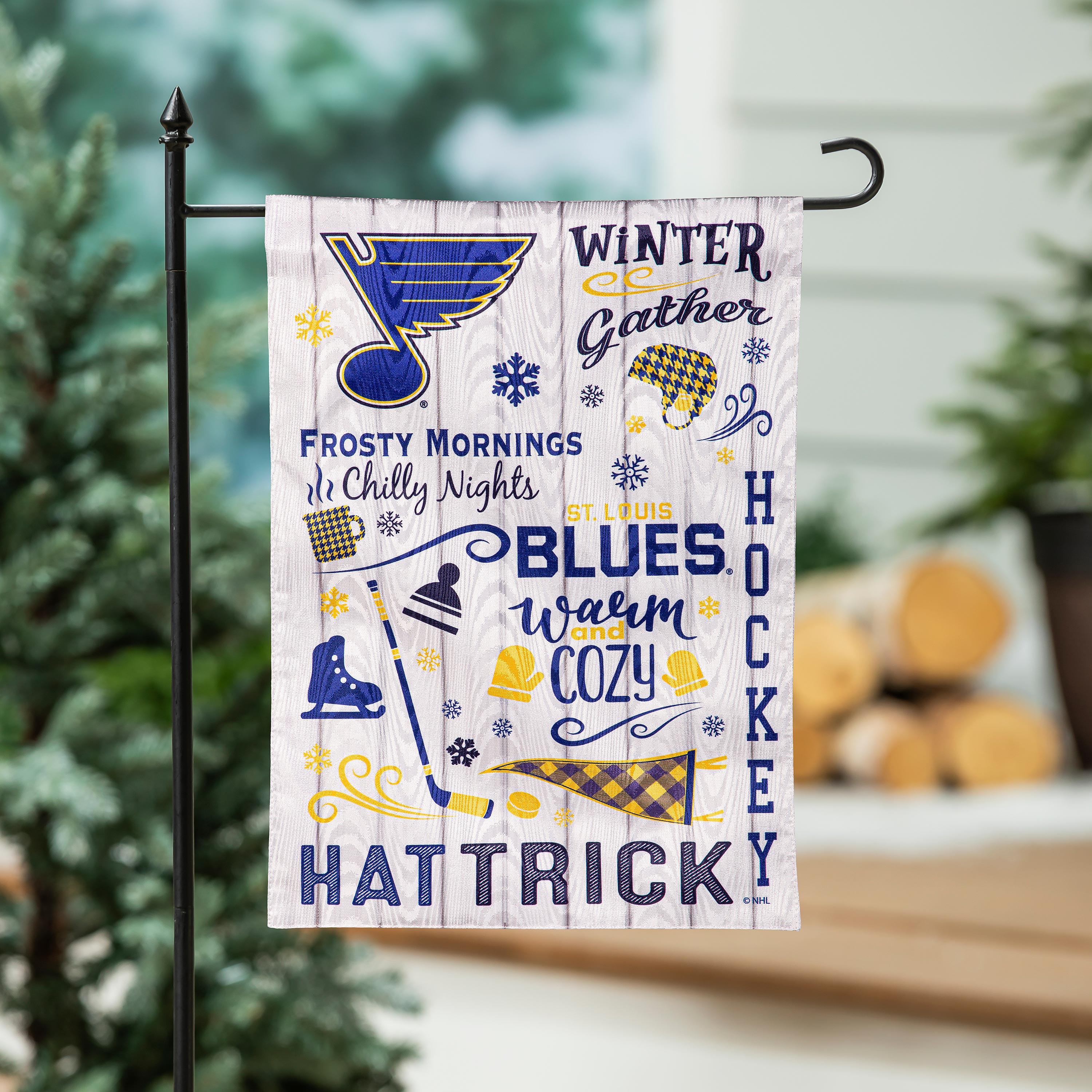 St. Louis Blues, Moire Flag, GDN, Fall Seasonal - Sports Gifts, Sports Memorabilia, Sports Collectibles, Fan Shop