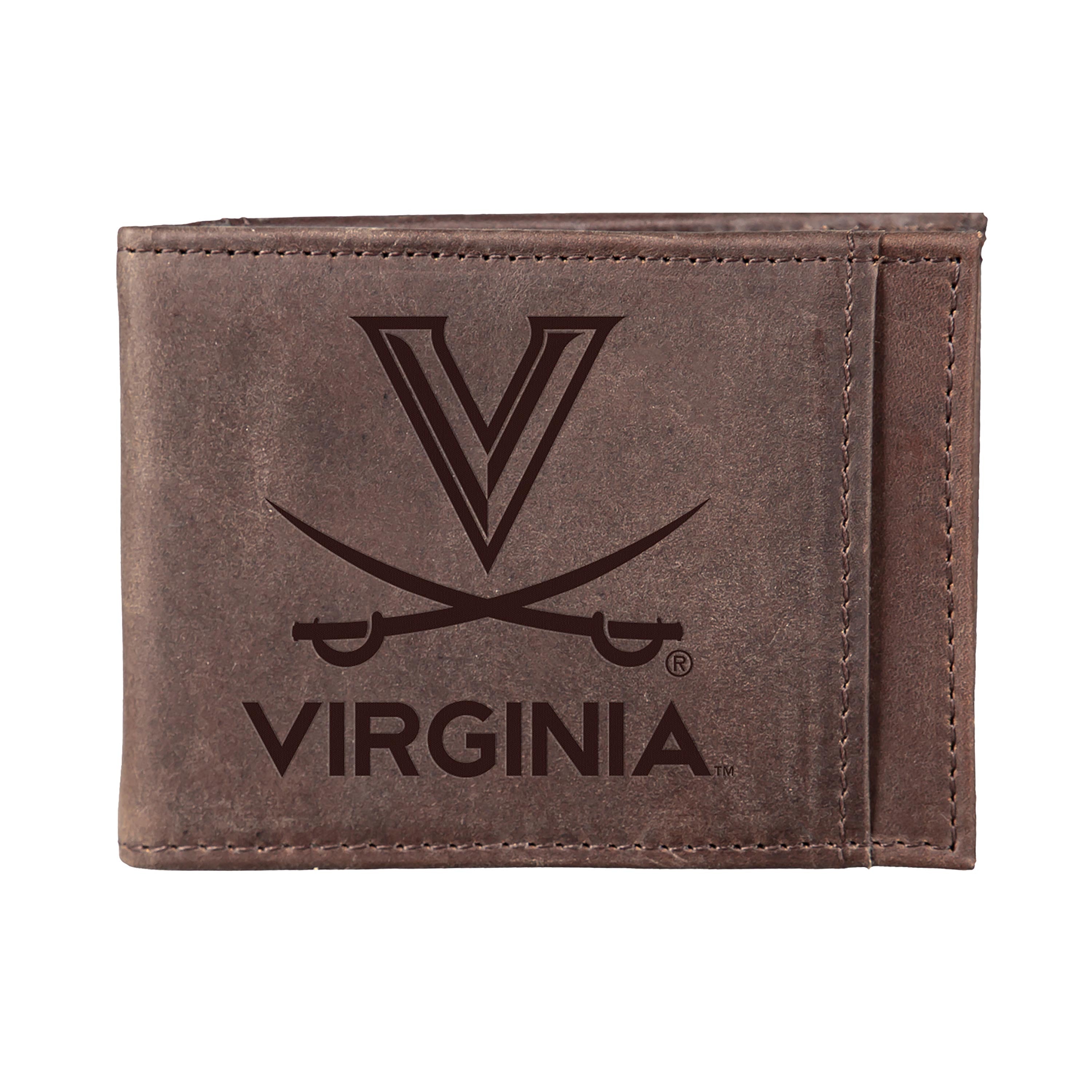 Front Pocket Wallet w/ RFID Blocking, University of Virginia, Brown - Sports Collectibles, Sports Memorabilia, Sports Fan Shop, Sports Gifts