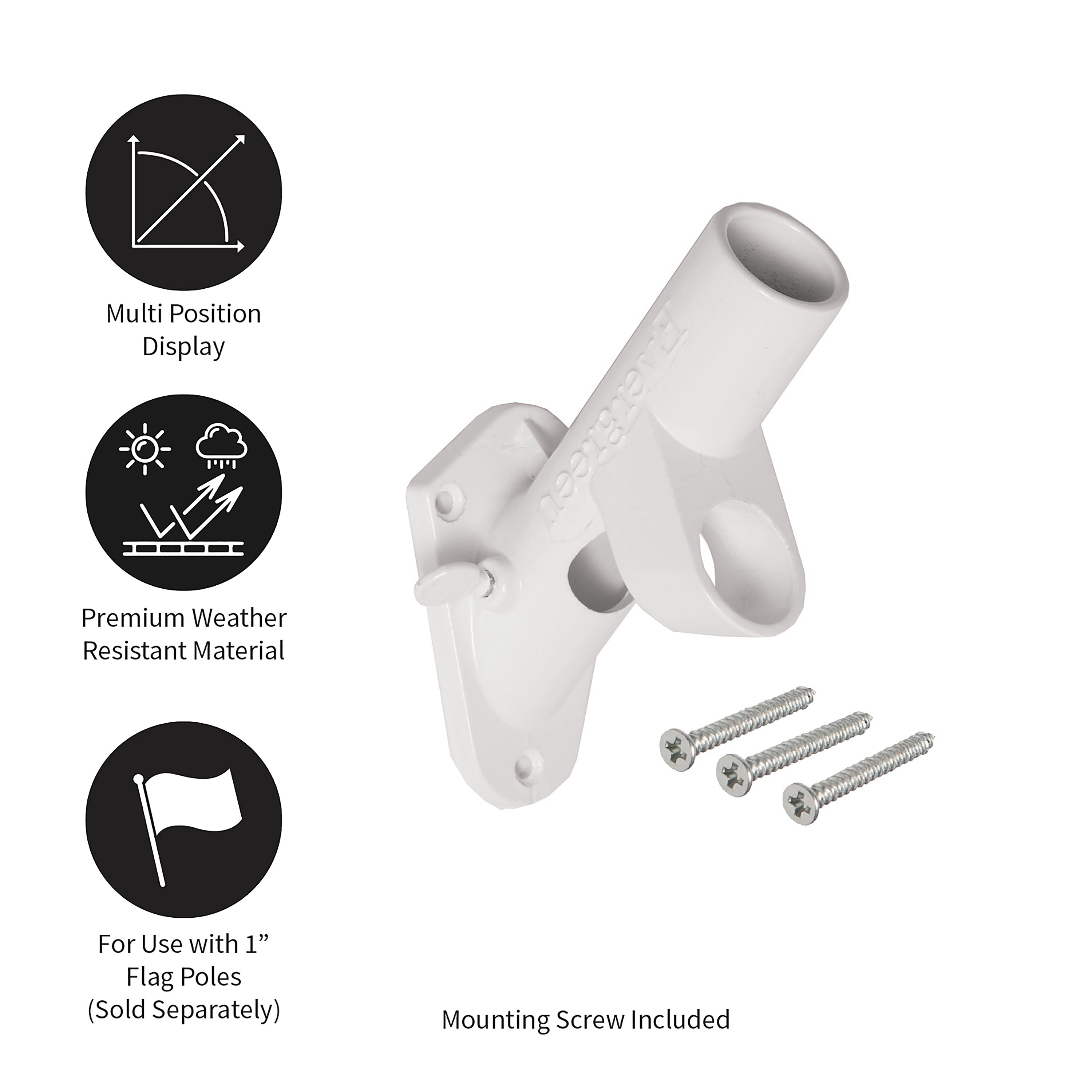 2-Position Aluminum House Flag Bracket, White Finish - Sports Collectibles, Sports Memorabilia, Sports Fan Shop, Sports Gifts
