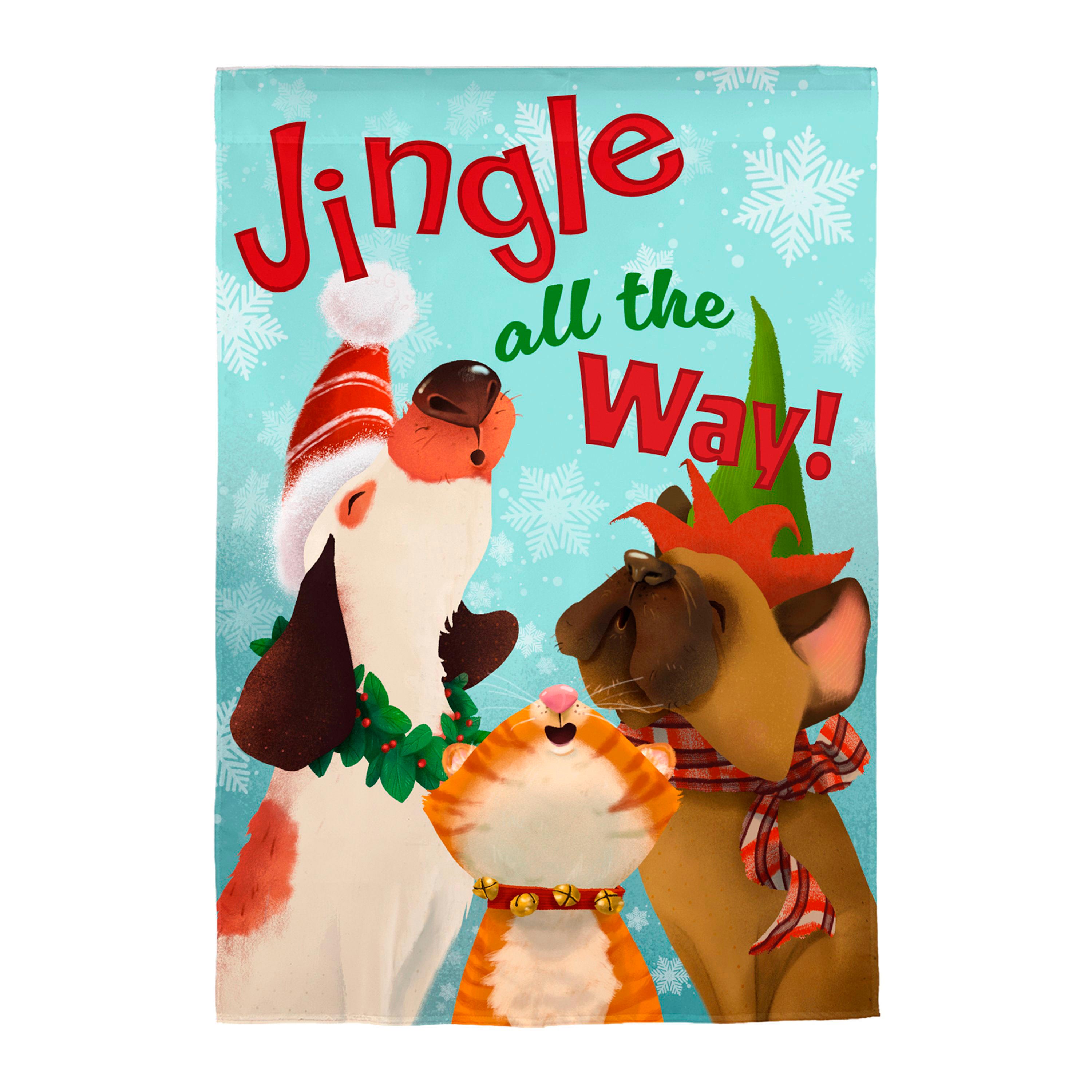 Jingle All the Way Suede House Flag - Sports Collectibles, Sports Memorabilia, Sports Fan Shop, Sports Gifts