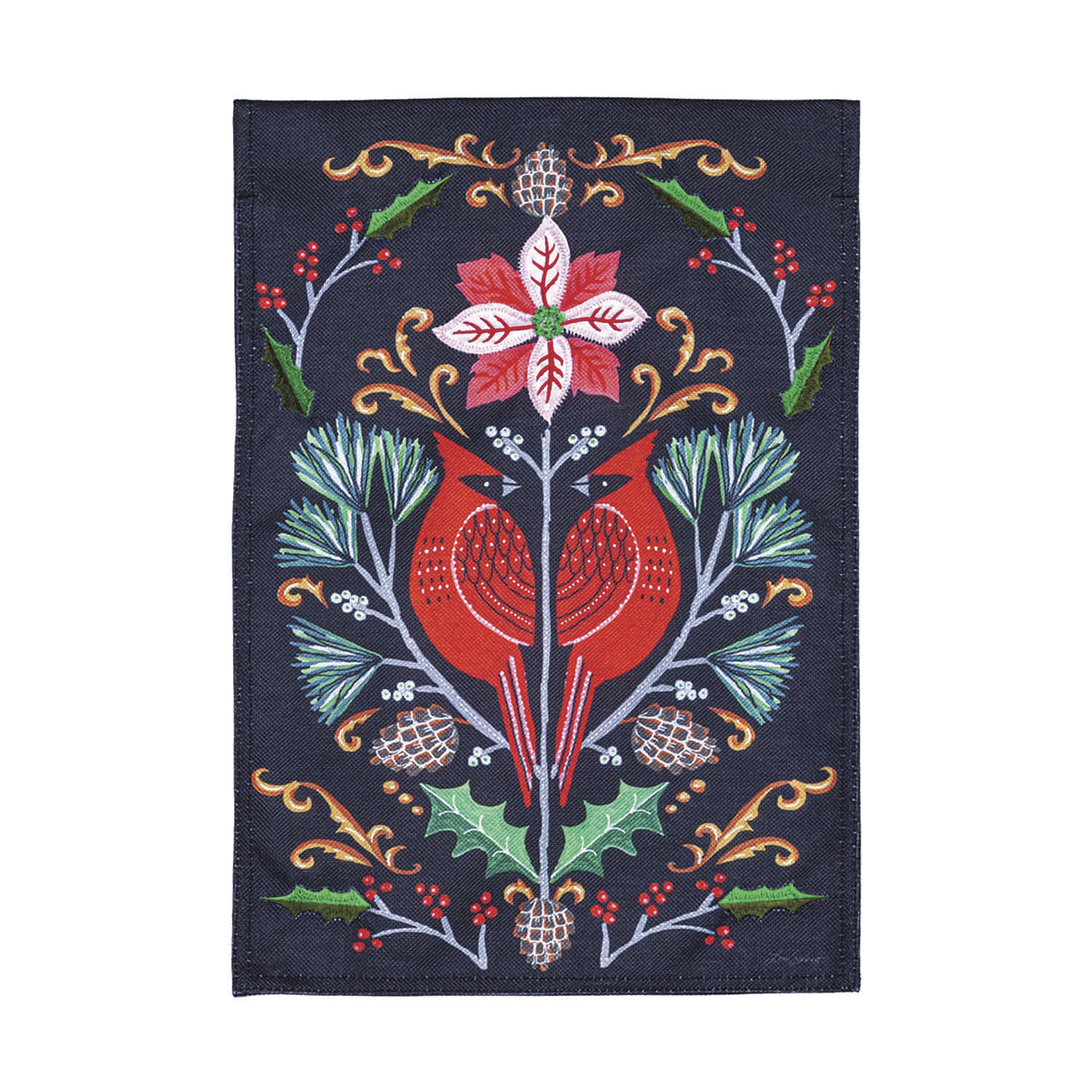 Cardinal Damask Burlap Garden Flag - Sports Collectibles, Sports Memorabilia, Sports Fan Shop, Sports Gifts