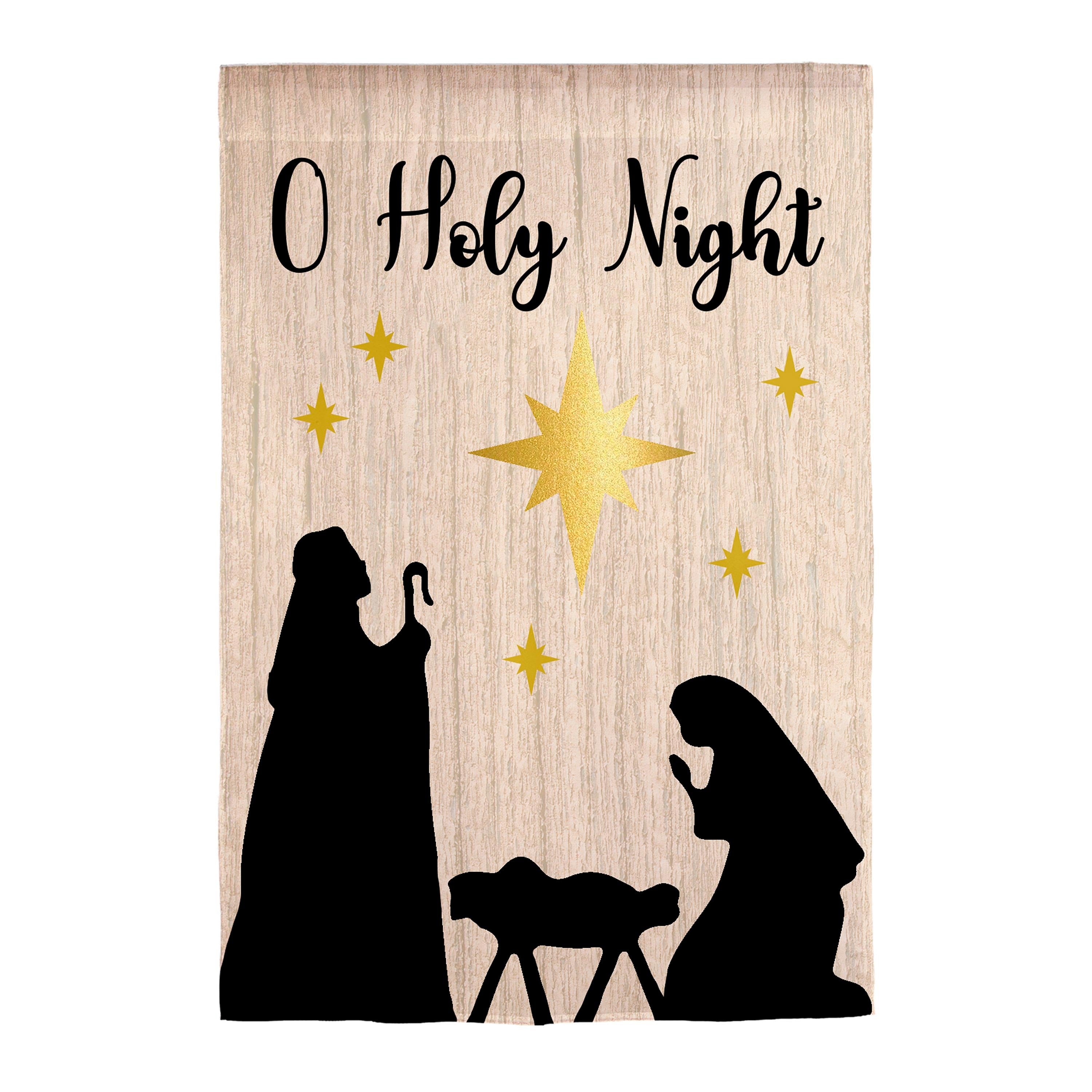 Nativity Silhouette Burlap Garden Flag - Sports Gifts, Sports Memorabilia, Sports Collectibles, Fan Shop