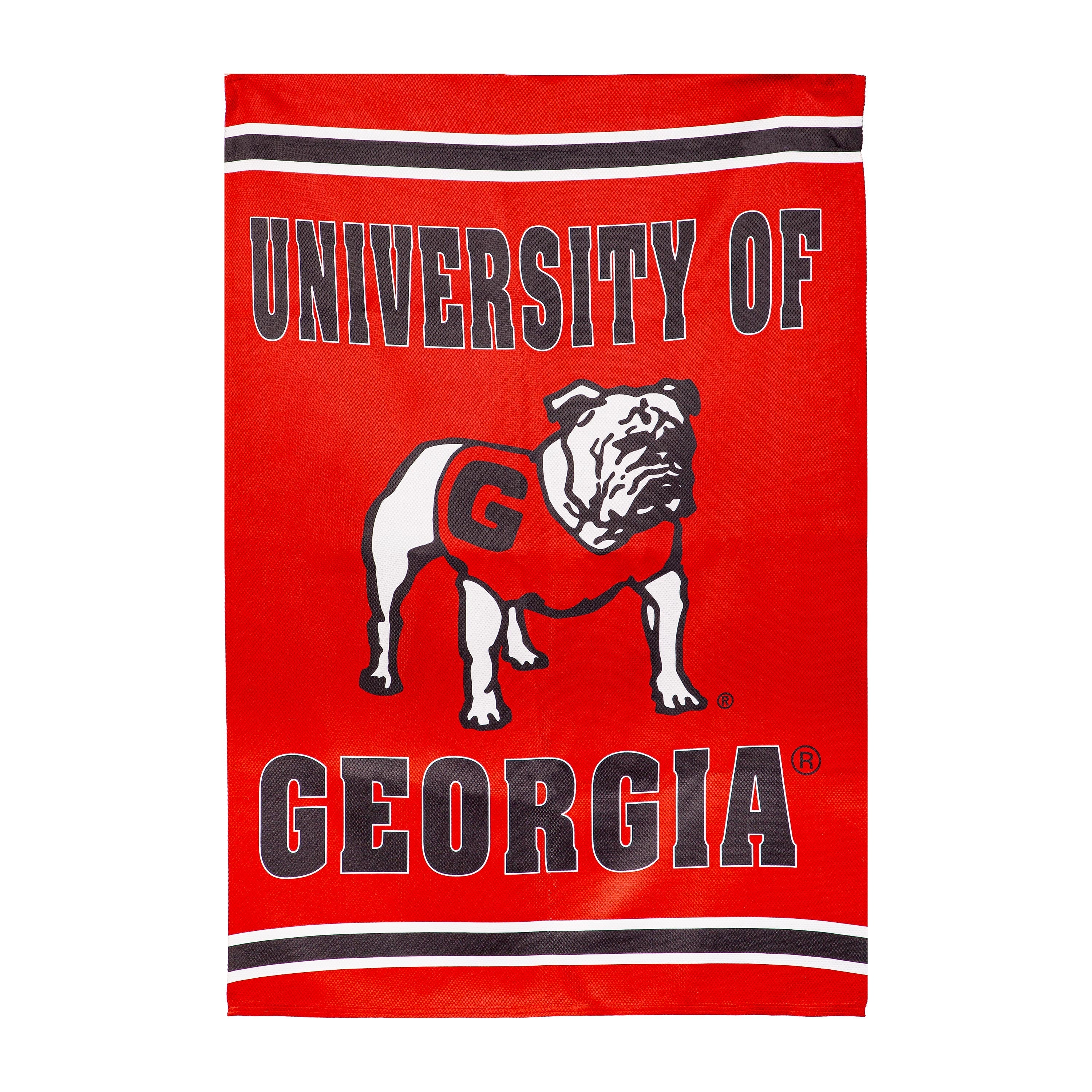 University of Georgia Alternate Bulldog Logo Embossed Suede House Flag - Sports Gifts, Sports Memorabilia, Sports Collectibles, Fan Shop