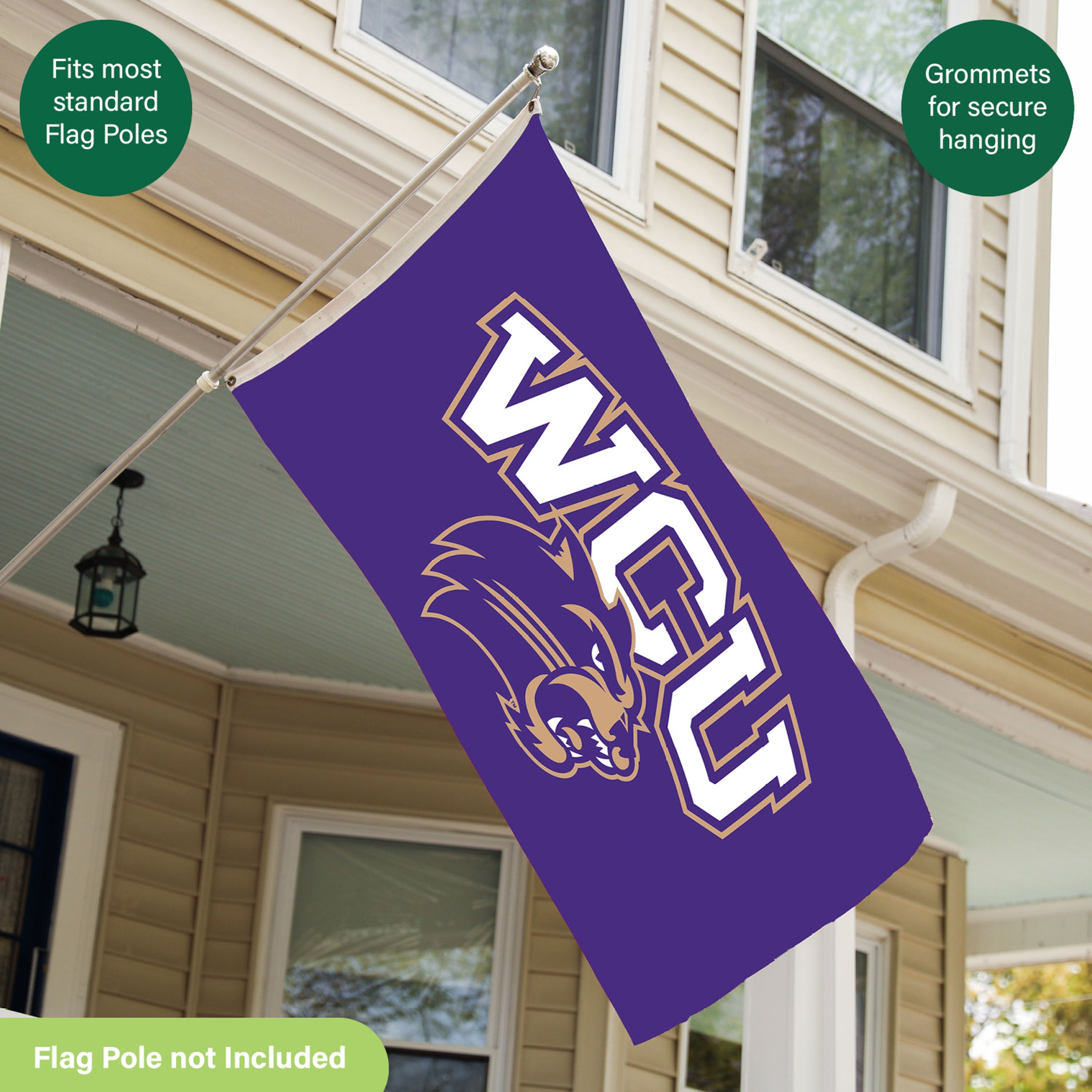 Western Carolina University Single Sided Flag w/ 2 Grommets, 3'x5' - Sports Gifts, Sports Memorabilia, Sports Collectibles, Fan Shop