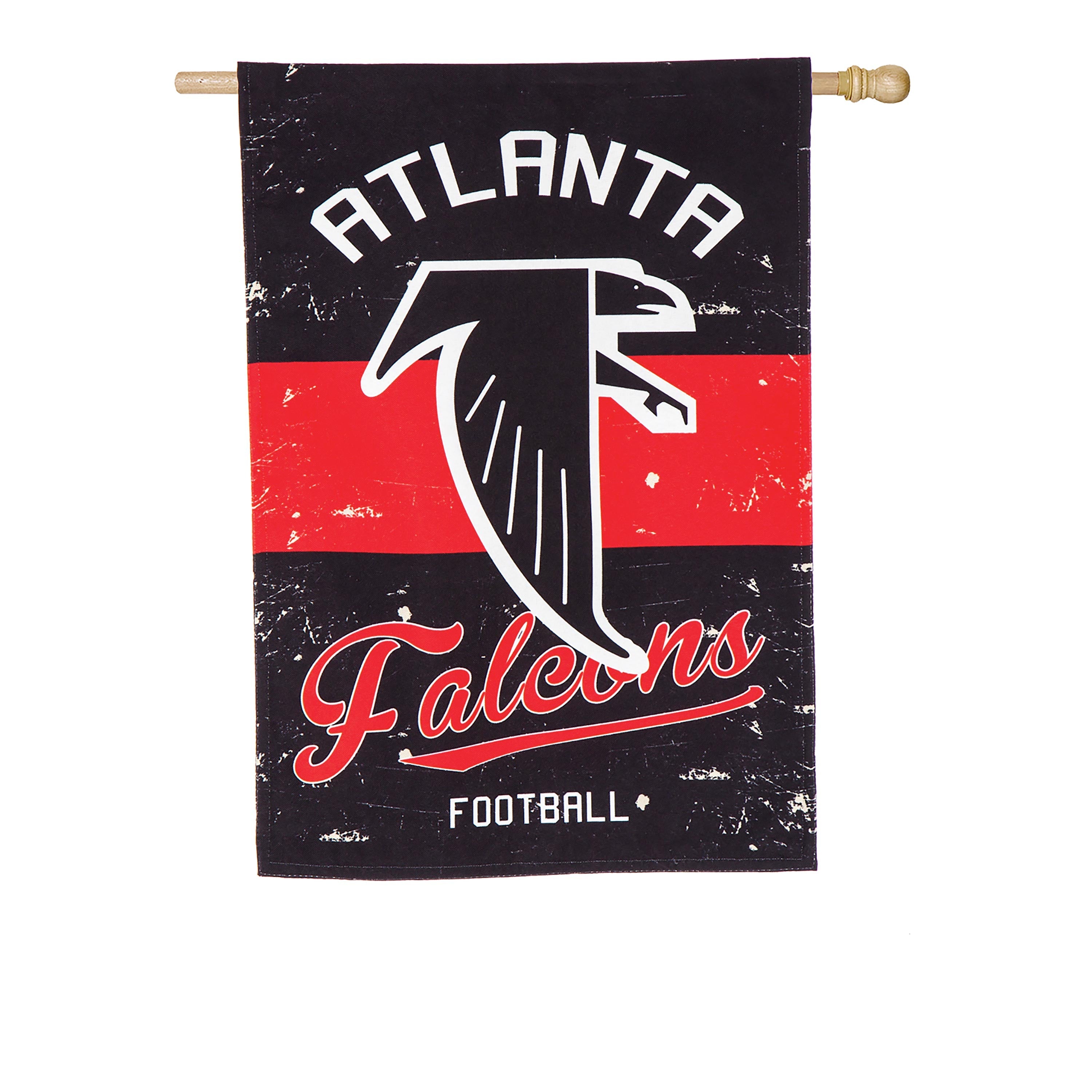 Double-Sided Vintage Graphic NFL Team Pride Linen House Flag, Atlanta Falcons - Sports Collectibles, Sports Memorabilia, Sports Fan Shop, Sports Gifts