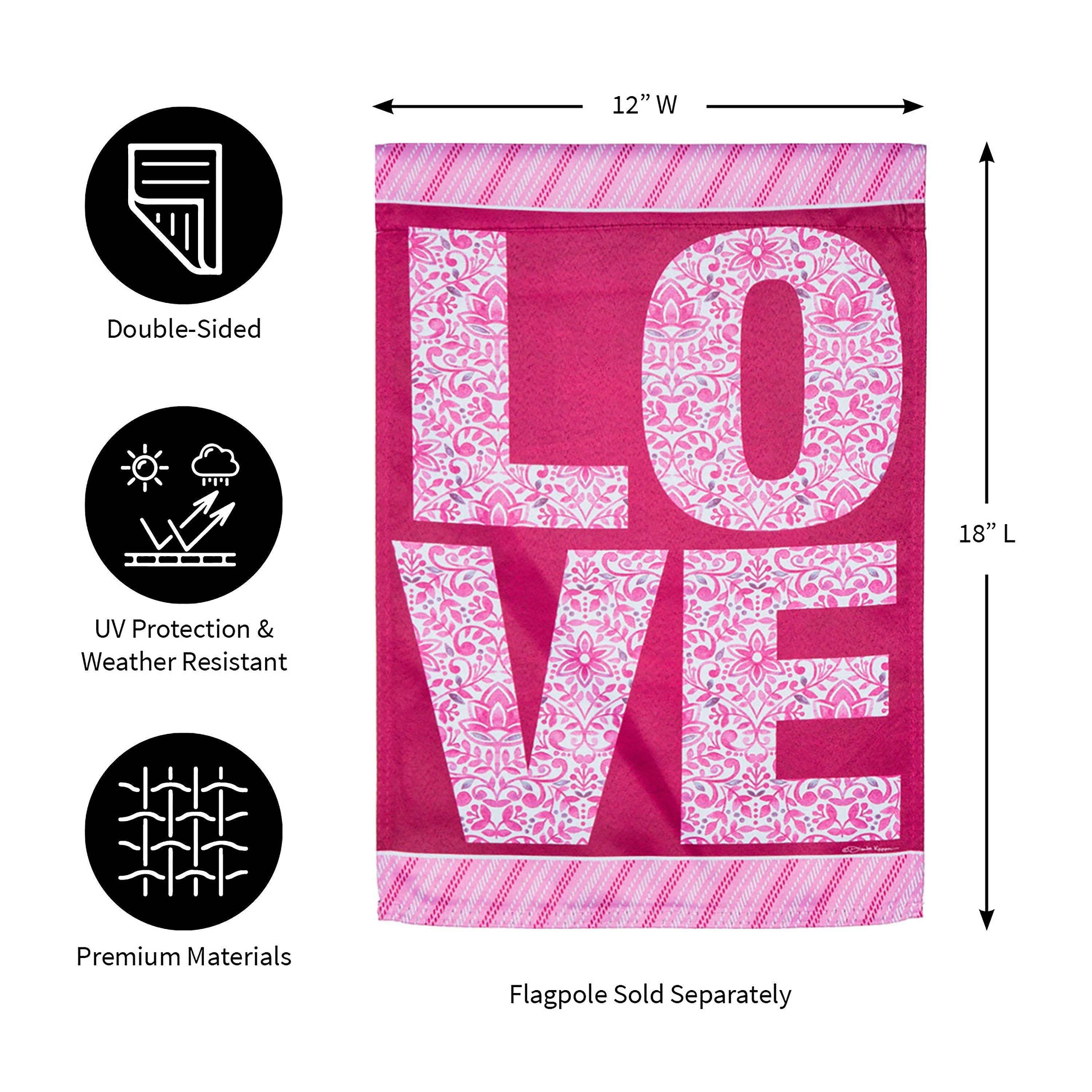 Love Suede Garden Flag - Sports Collectibles, Sports Memorabilia, Sports Fan Shop, Sports Gifts
