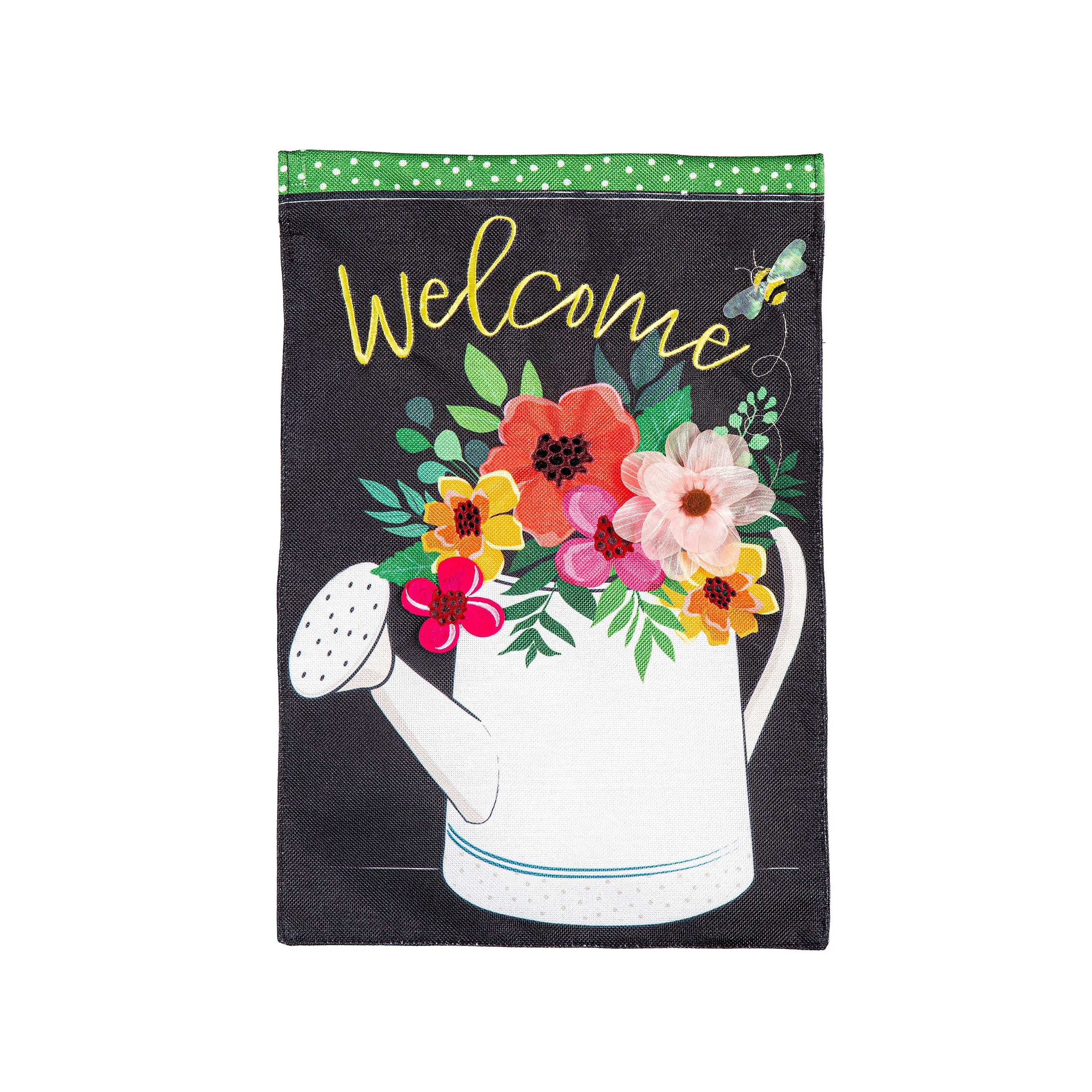 Watering Can Welcome Burlap Garden Flag - Sports Collectibles, Sports Memorabilia, Sports Fan Shop, Sports Gifts