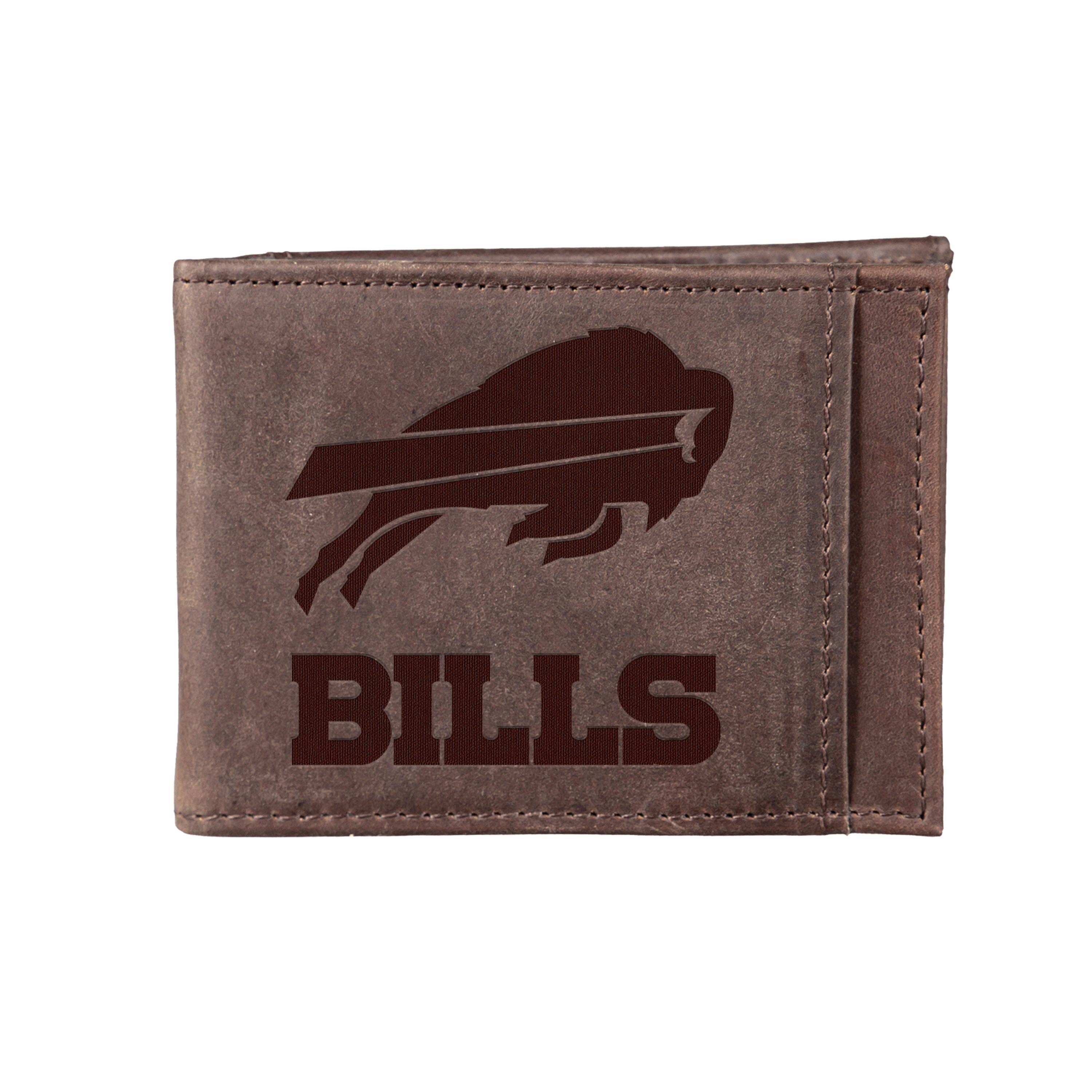 Front Pocket Wallet w/ RFID Blocking, Buffalo Bills, Brown - Sports Collectibles, Sports Memorabilia, Sports Fan Shop, Sports Gifts
