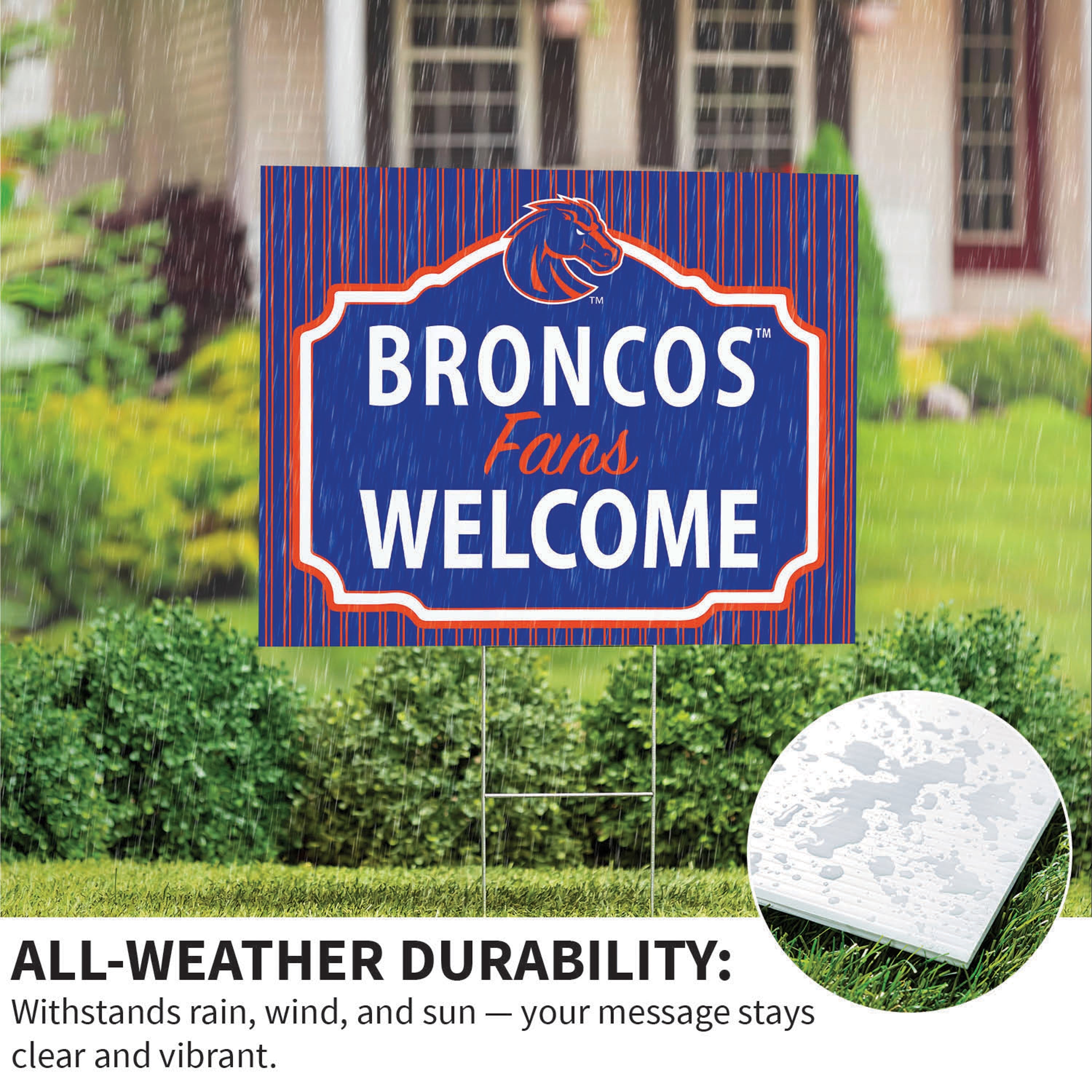 Boise State University Coroplast Yard Sign, "Fans Welcome"