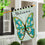 Floral Butterfly Welcome Linen House Flag - Sports Collectibles, Sports Memorabilia, Sports Fan Shop, Sports Gifts