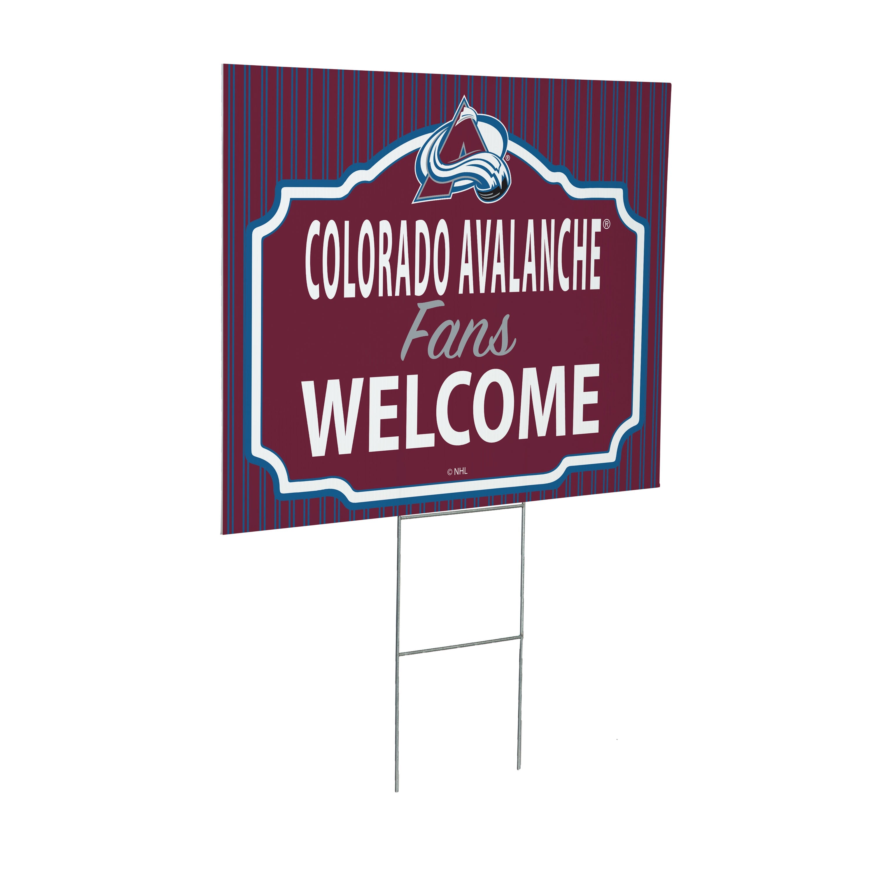 Colorado Avalanche Coroplast Yard Sign, "Fans Welcome"