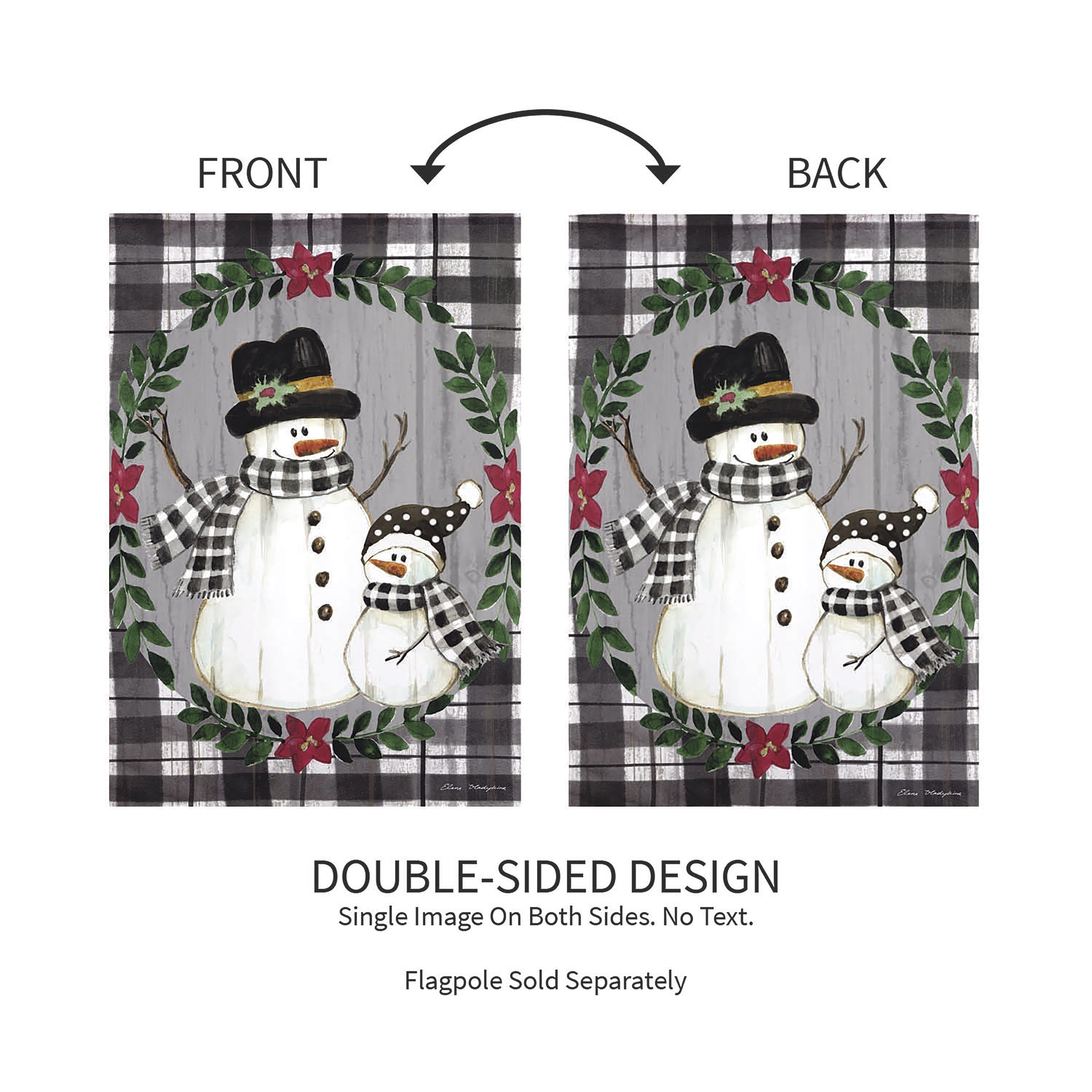 Country Snowmen Moire Garden Flag - Sports Collectibles, Sports Memorabilia, Sports Fan Shop, Sports Gifts