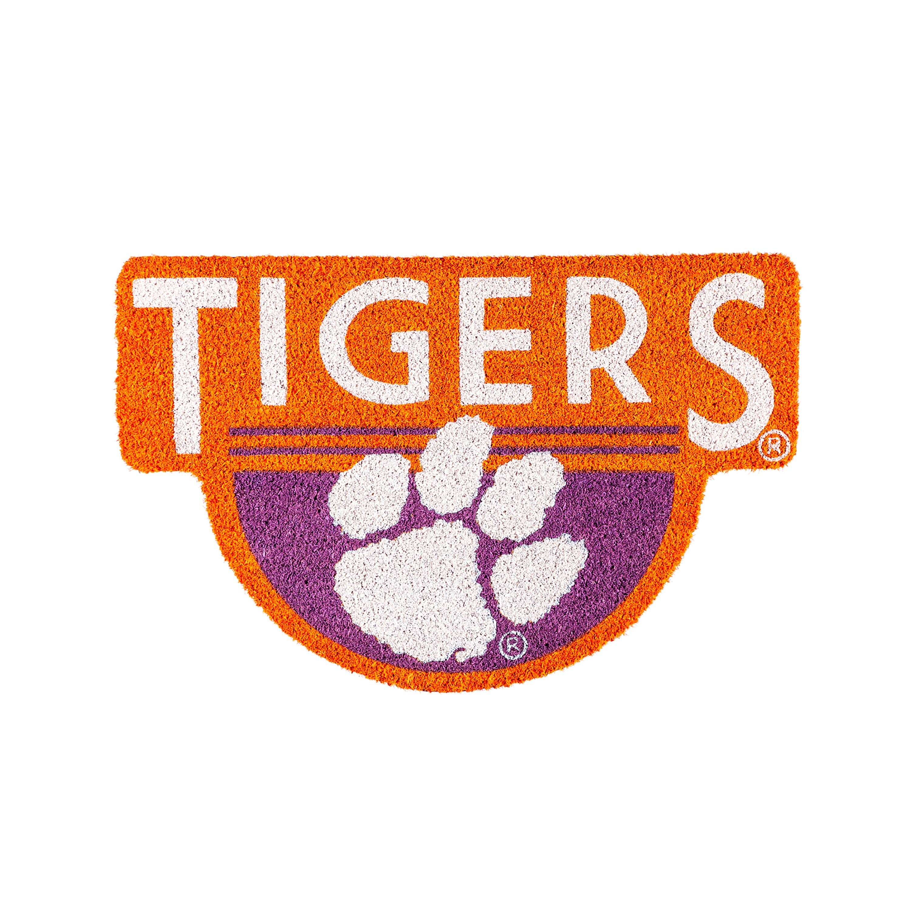 NCAA Team Shaped Coir Door Mat, Clemson Tigers - Sports Collectibles, Sports Memorabilia, Sports Fan Shop, Sports Gifts