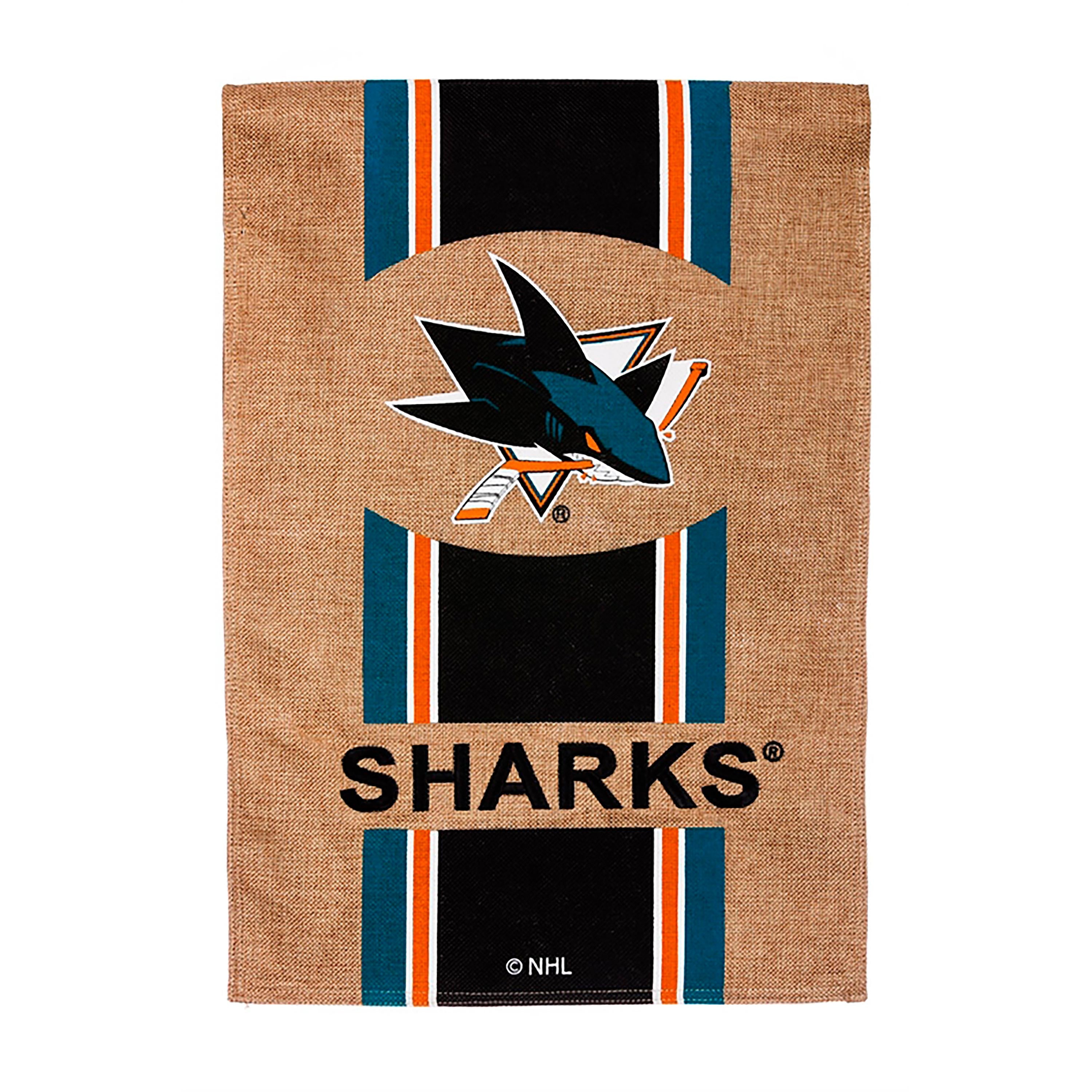 Flag, Burlap, Gar, San Jose Sharks - Sports Collectibles, Sports Memorabilia, Sports Fan Shop, Sports Gifts