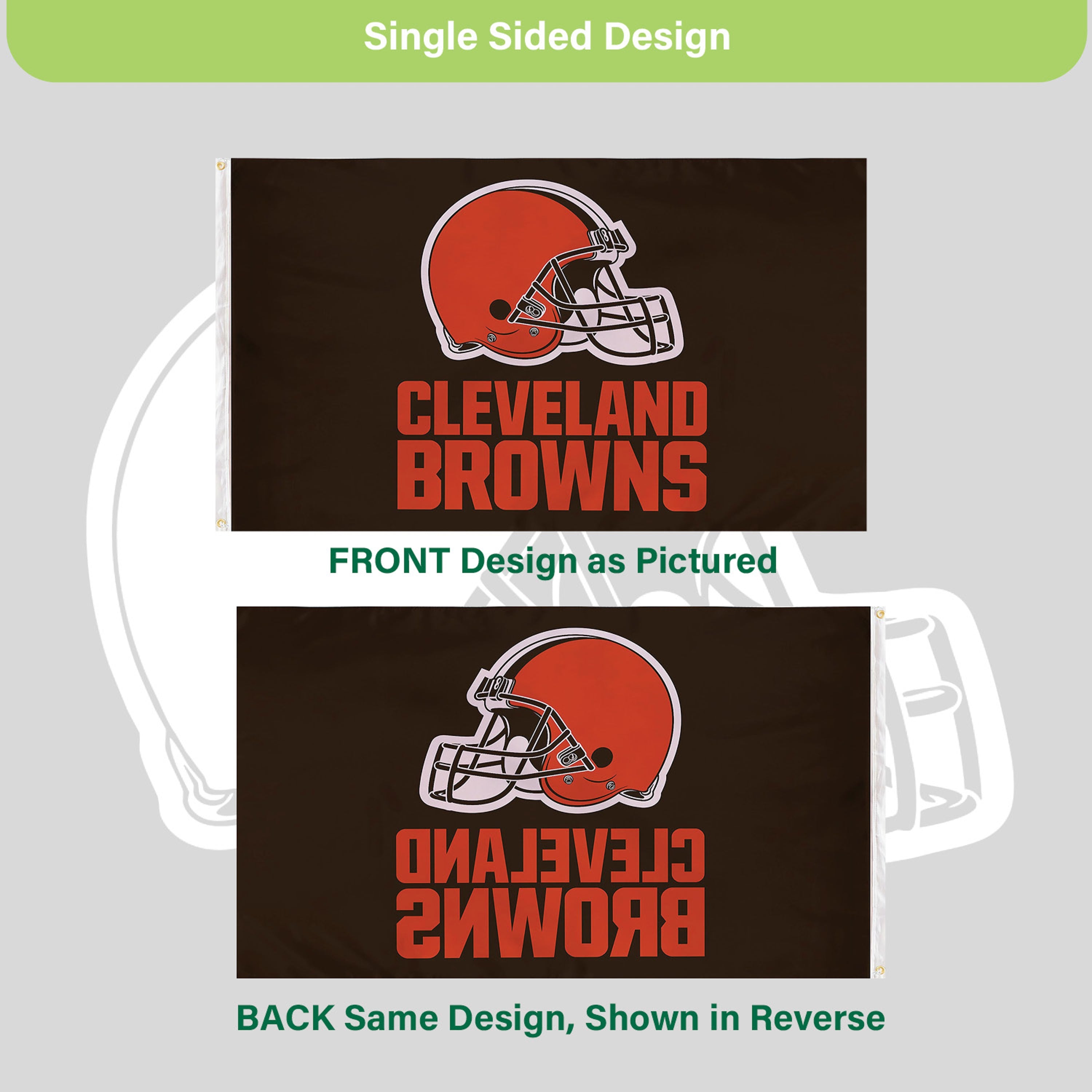 3'x5' Single Sided Flag w/ 2 Grommets, Cleveland Browns - Sports Gifts, Sports Memorabilia, Sports Collectibles, Fan Shop
