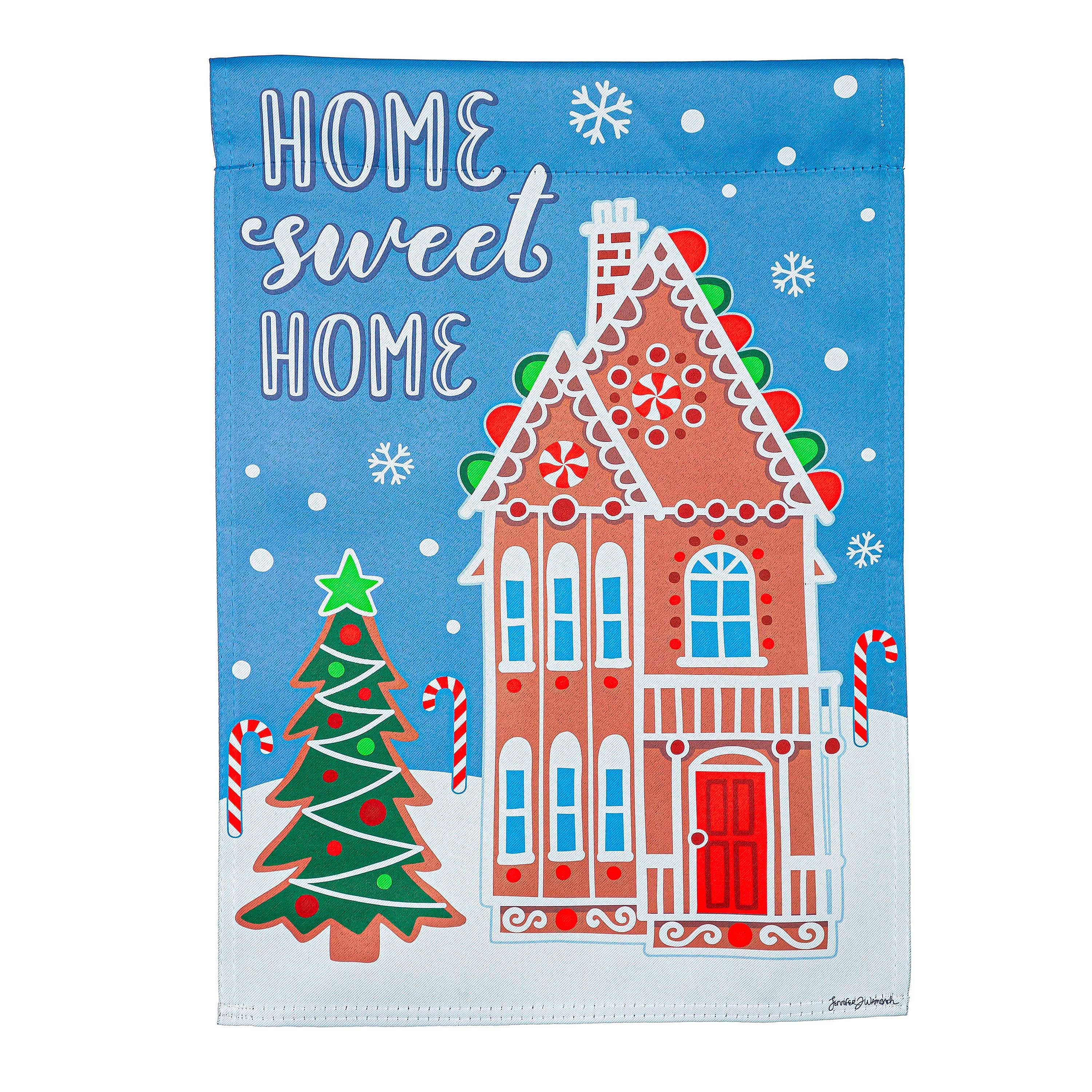 Gingerbread Home Suede Garden Flag - Sports Collectibles, Sports Memorabilia, Sports Fan Shop, Sports Gifts