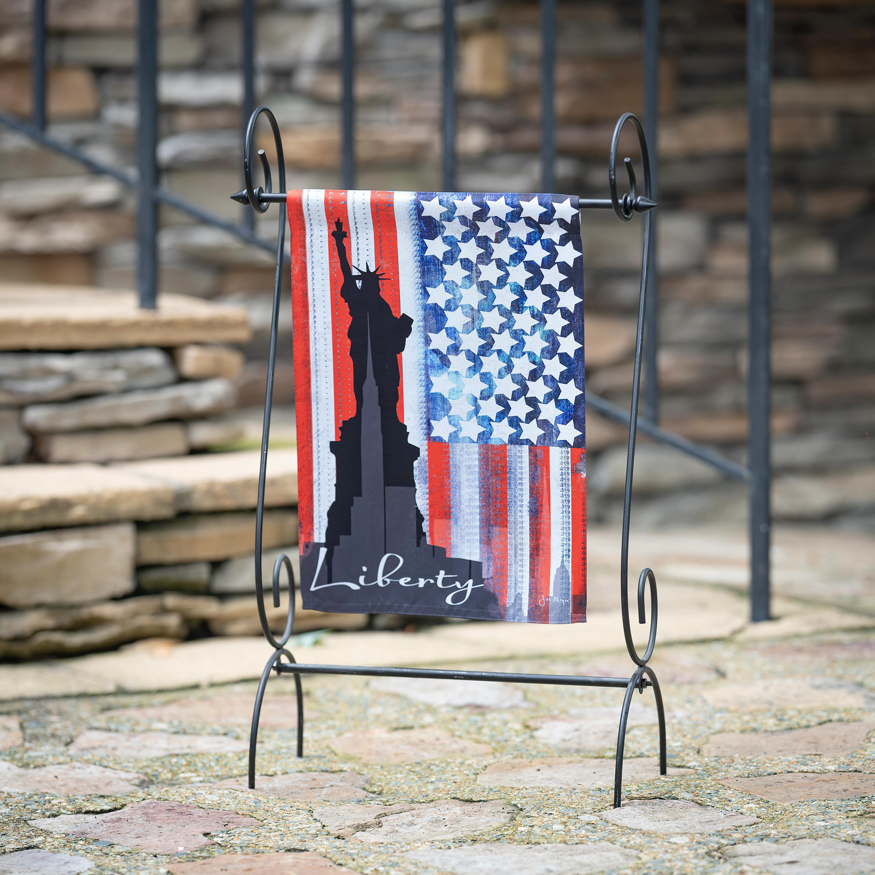 Liberty Statue Reversible Suede Garden Flag - Sports Collectibles, Sports Memorabilia, Sports Fan Shop, Sports Gifts
