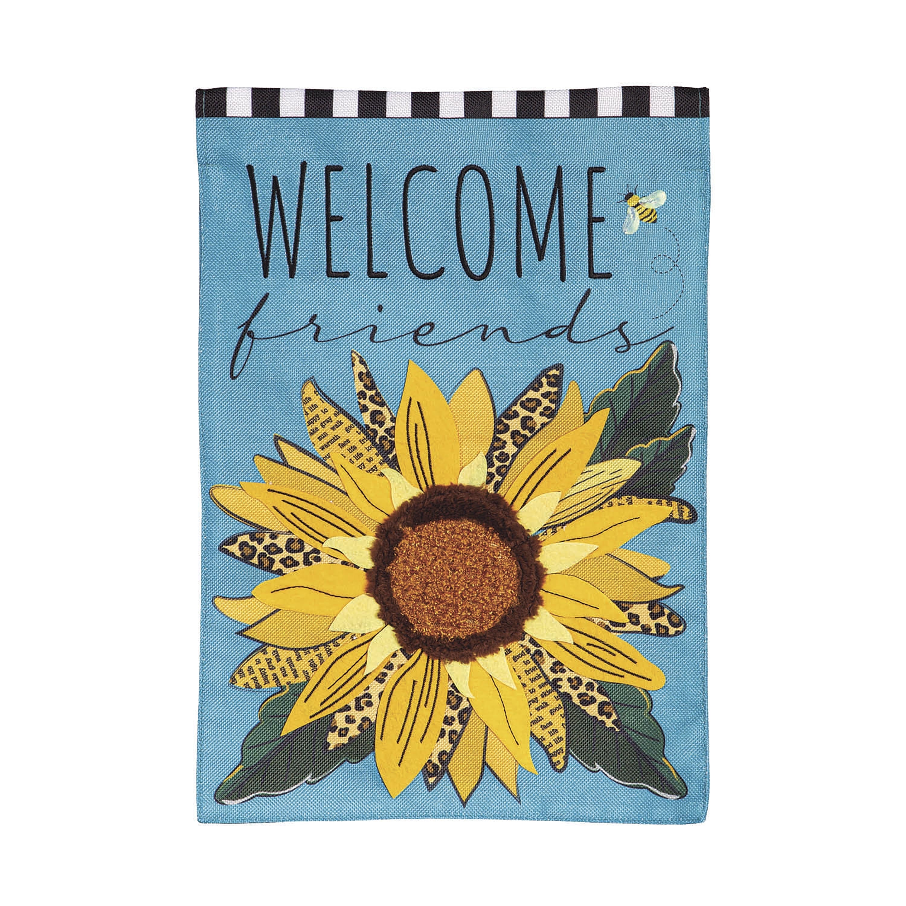 Welcome Friends Leopard Sunflower Burlap Garden Flag - Sports Collectibles, Sports Memorabilia, Sports Fan Shop, Sports Gifts