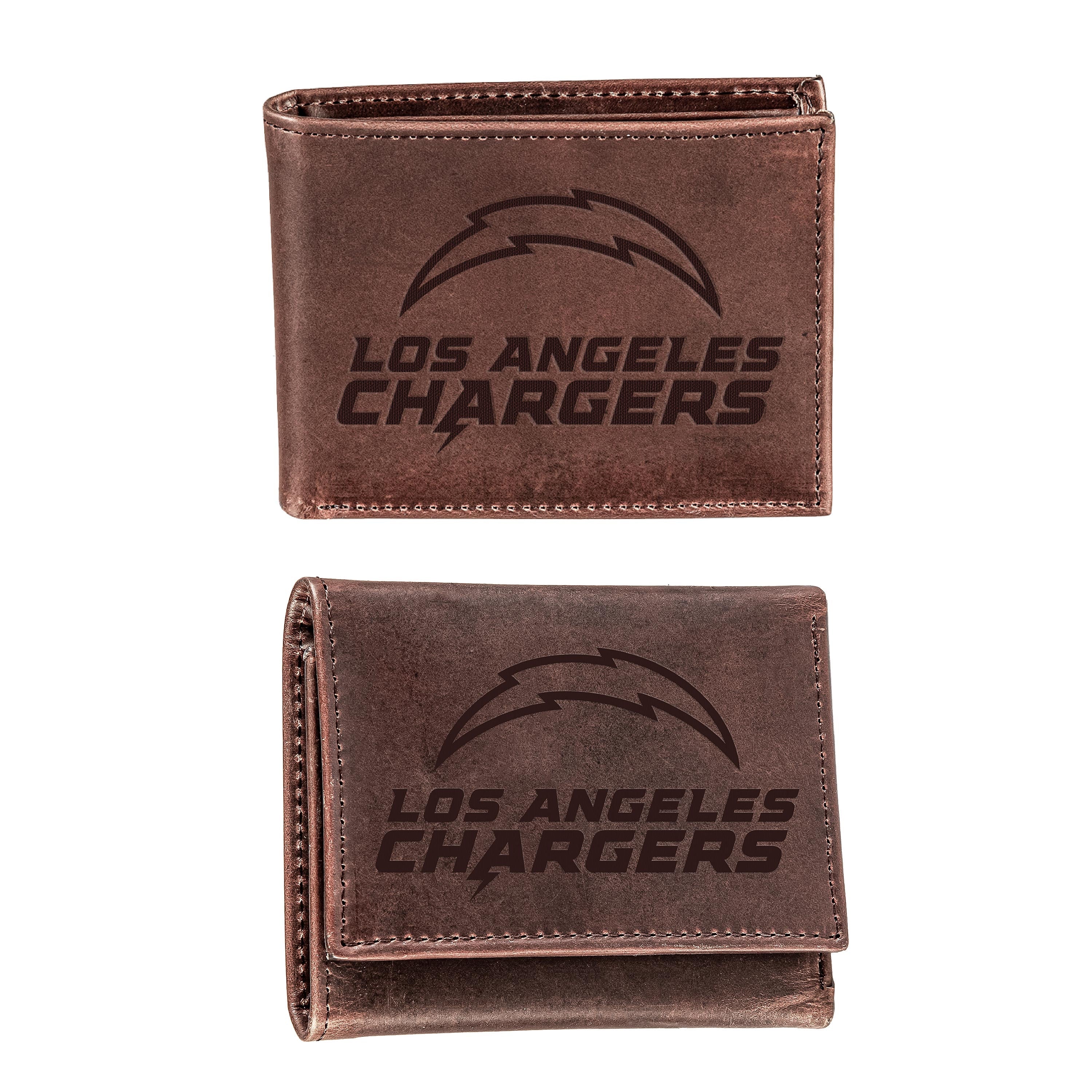 Los Angeles Chargers, Bi-Fold and Tri-Fold Wallet Gift Set, Brown - Sports Gifts, Sports Memorabilia, Sports Collectibles, Fan Shop