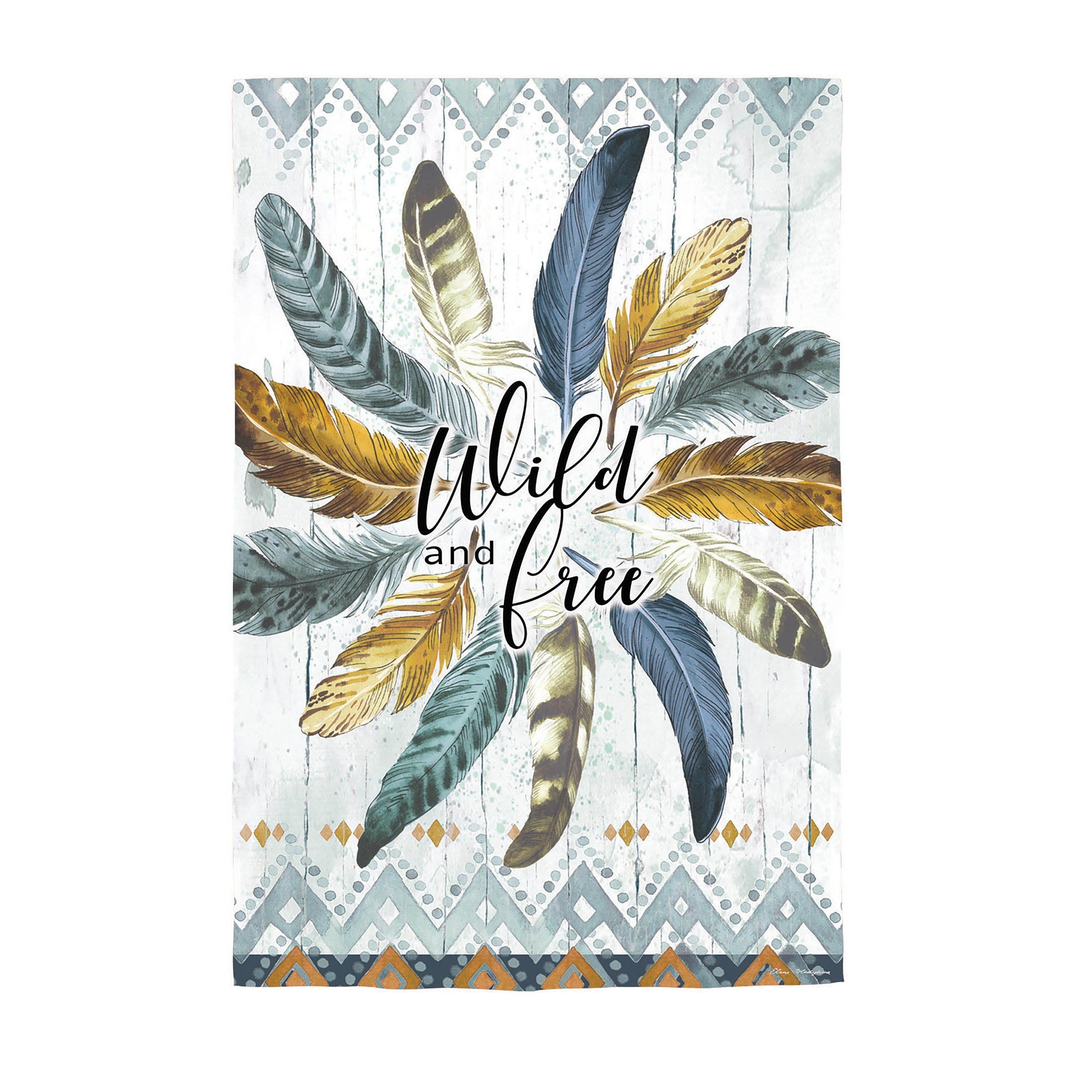Feather Circle Moire Garden Flag - Sports Gifts, Sports Memorabilia, Sports Collectibles, Fan Shop