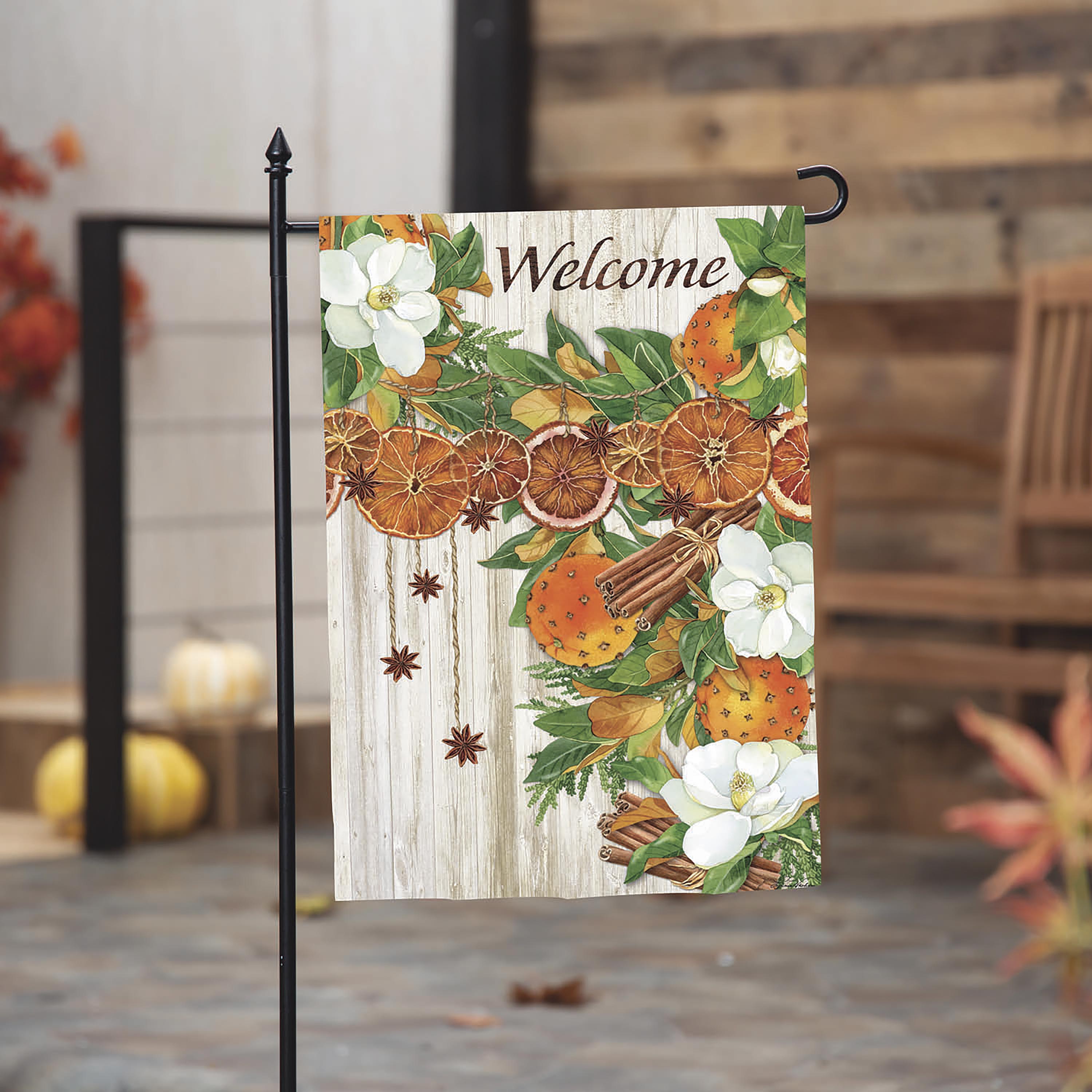 Welcome Fall Moire Garden Flag - Sports Collectibles, Sports Memorabilia, Sports Fan Shop, Sports Gifts