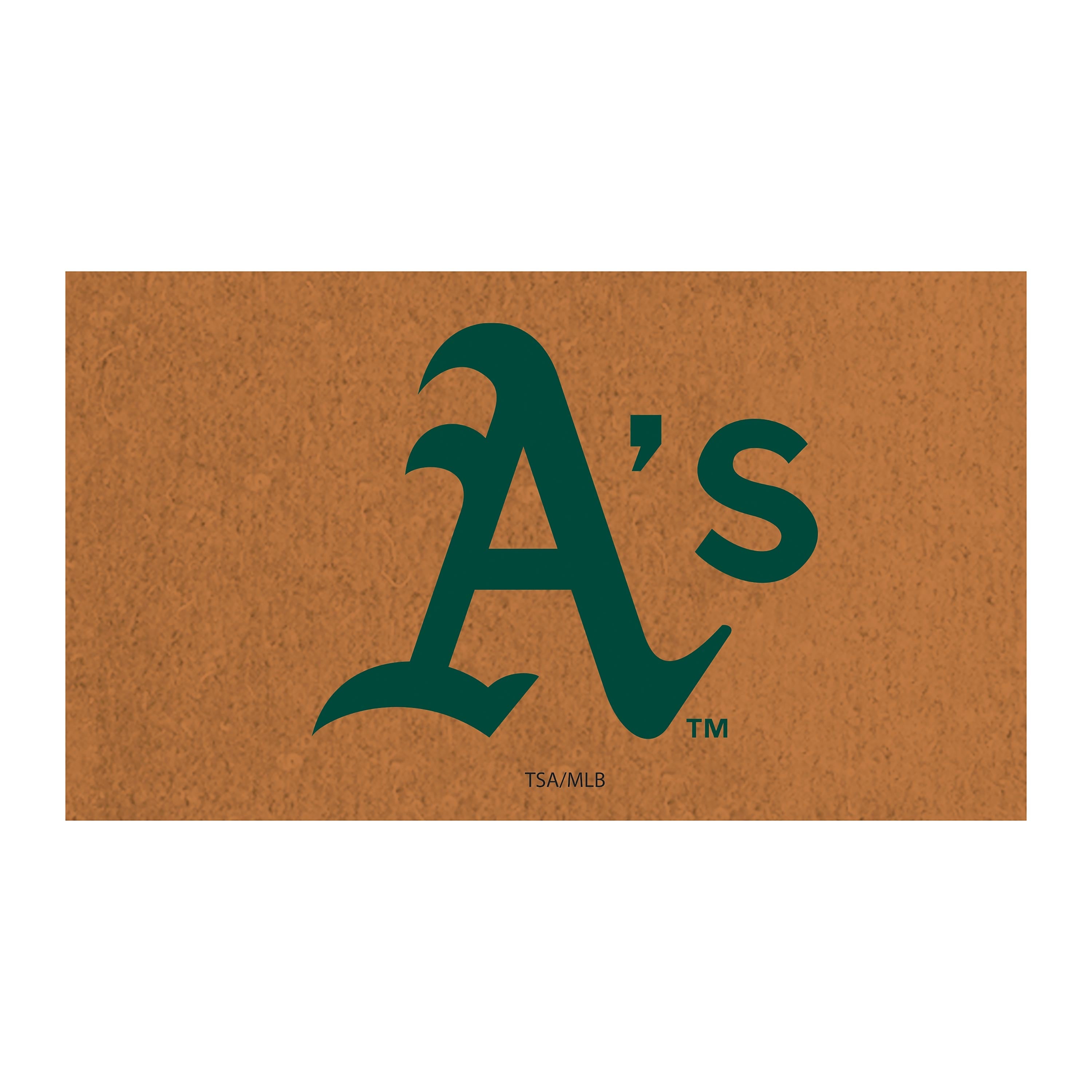 Oakland A's Coir Mat 16"x28" - Sports Collectibles, Sports Memorabilia, Sports Fan Shop, Sports Gifts