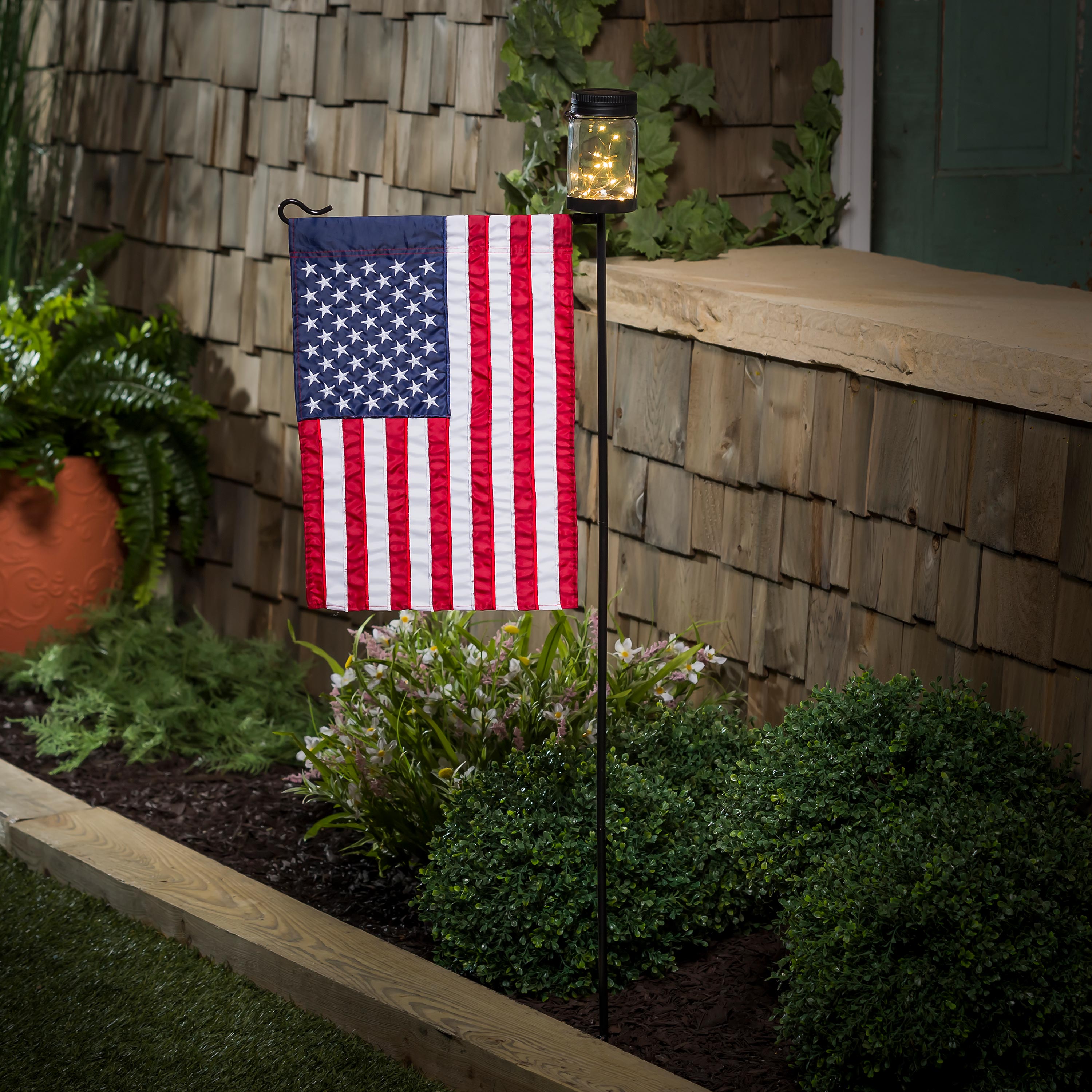 Mason Jar Solar Garden Flag Stand, KD - Sports Collectibles, Sports Memorabilia, Sports Fan Shop, Sports Gifts