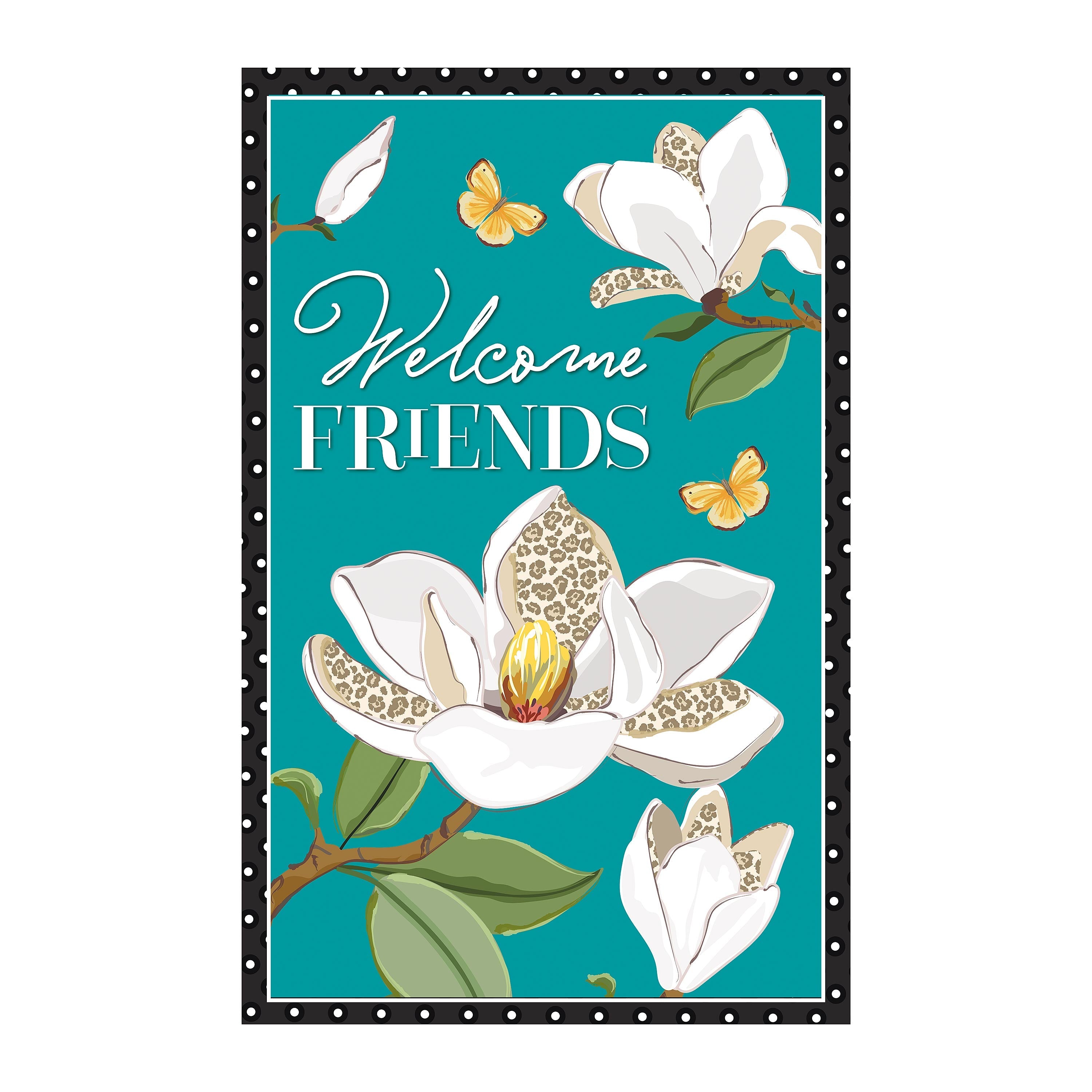 Leopard Magnolia Welcome Applique Garden Flag - Sports Collectibles, Sports Memorabilia, Sports Fan Shop, Sports Gifts