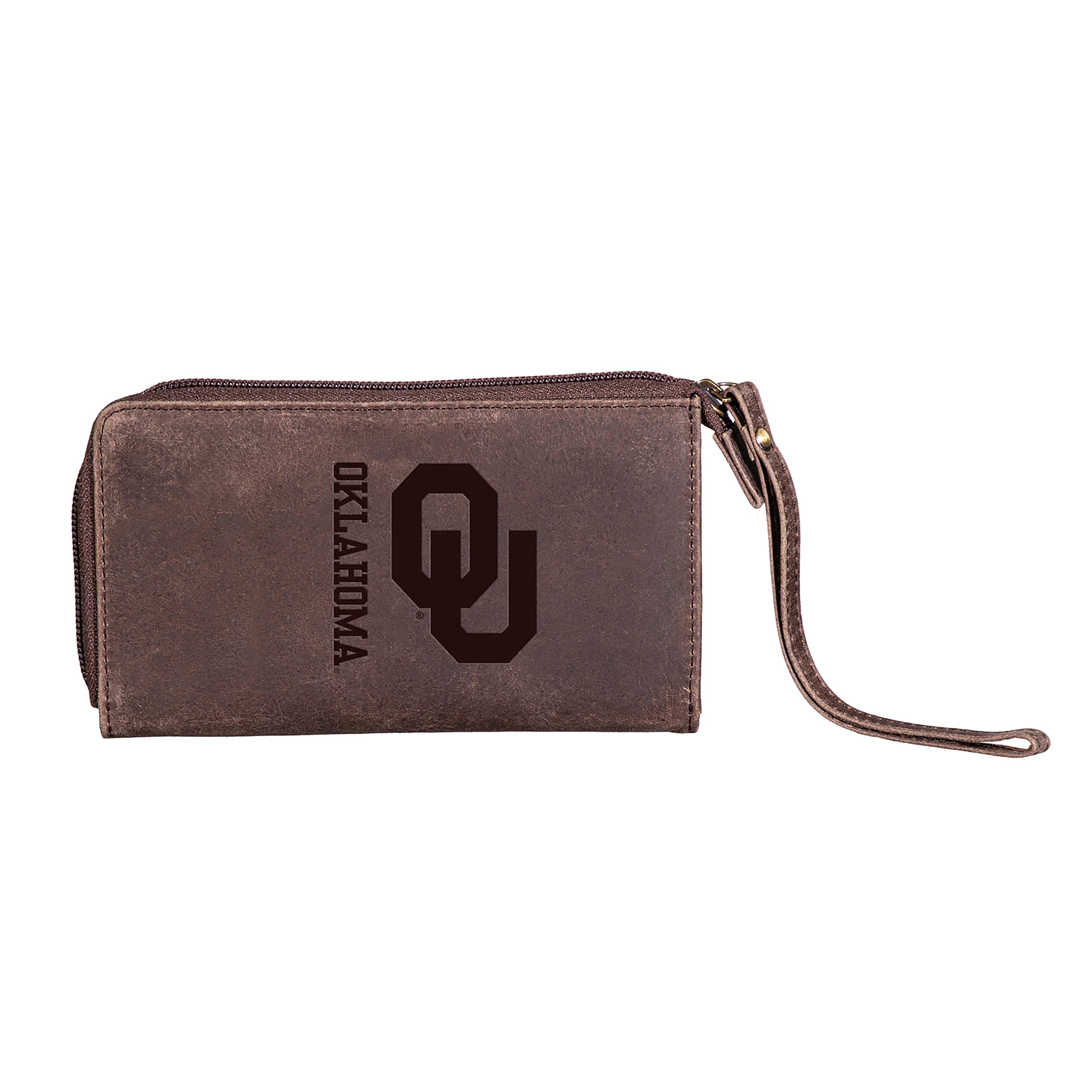 Wristlet Wallet, Brown, University of Oklahoma - Sports Collectibles, Sports Memorabilia, Sports Fan Shop, Sports Gifts
