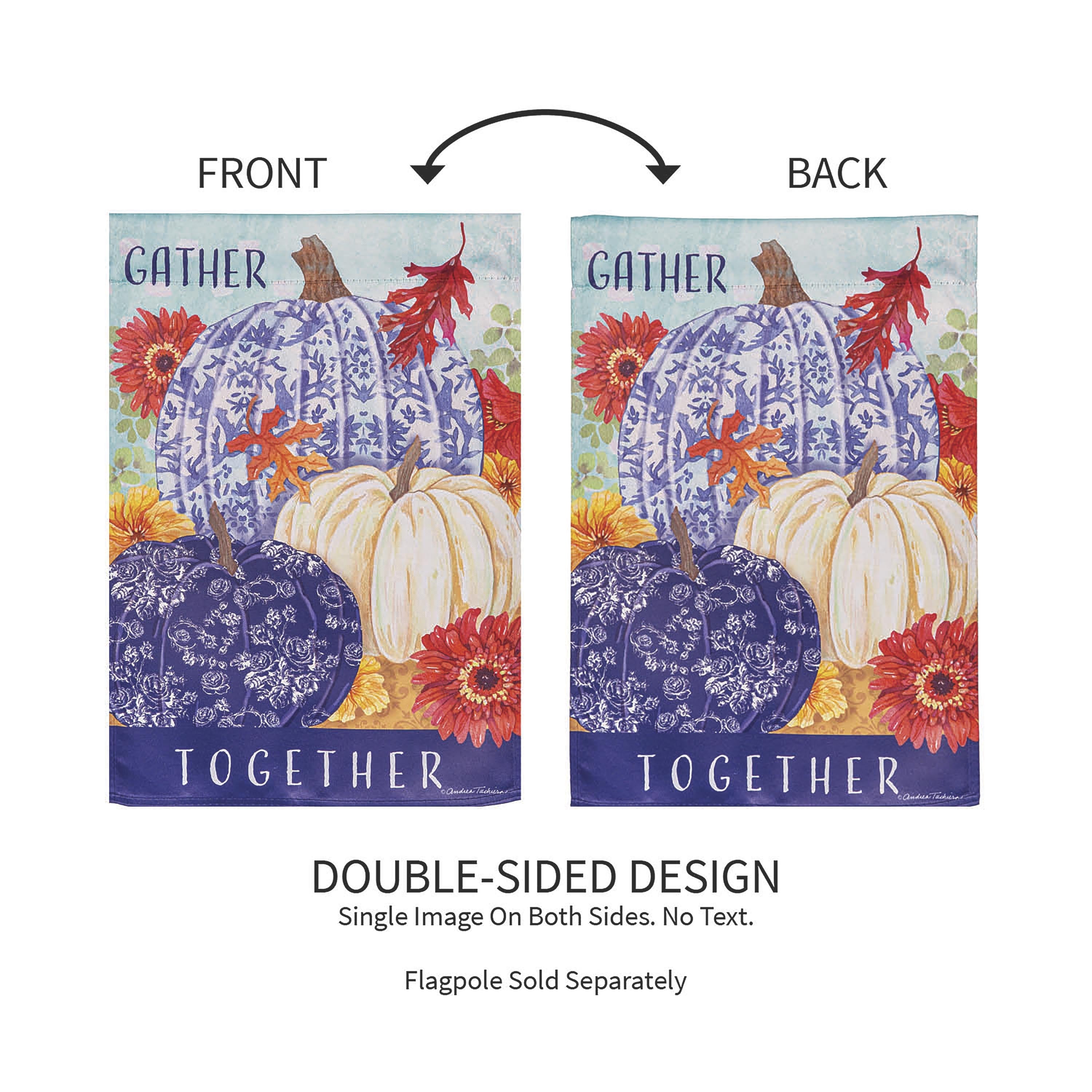 Changing Seasons Pumpkins Suede Garden Flag - Sports Collectibles, Sports Memorabilia, Sports Fan Shop, Sports Gifts