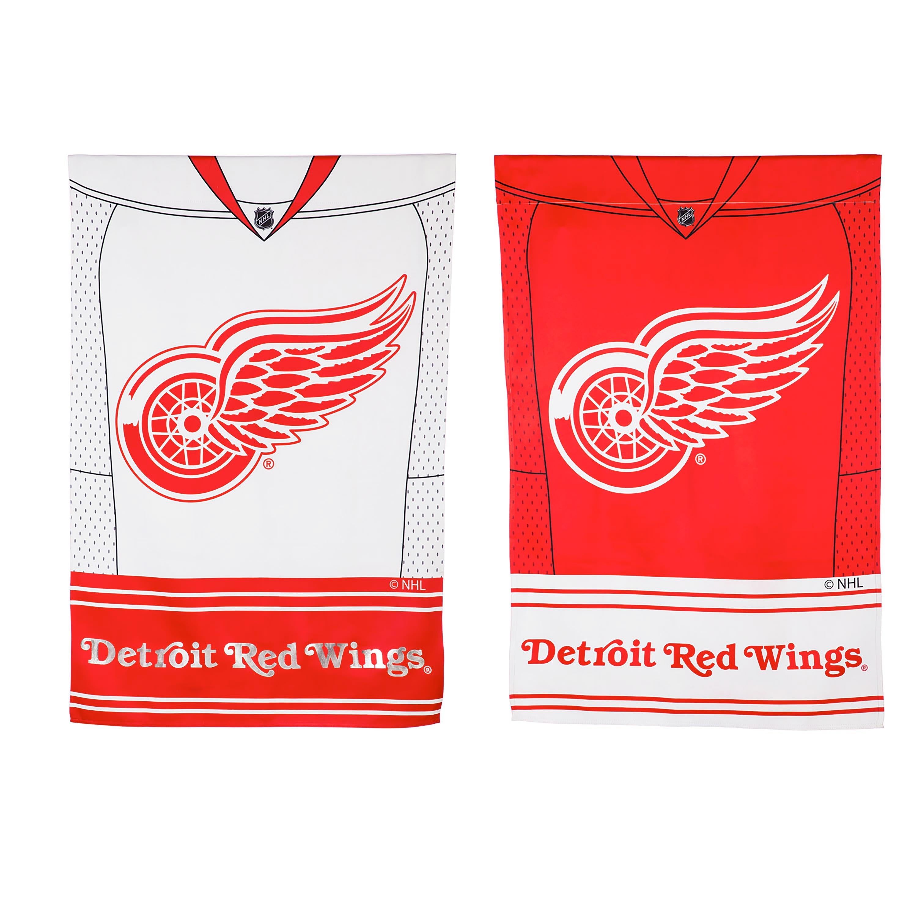 Flag, DS Suede, Foil, Reg, Jersey, Detroit Red Wings - Sports Collectibles, Sports Memorabilia, Sports Fan Shop, Sports Gifts