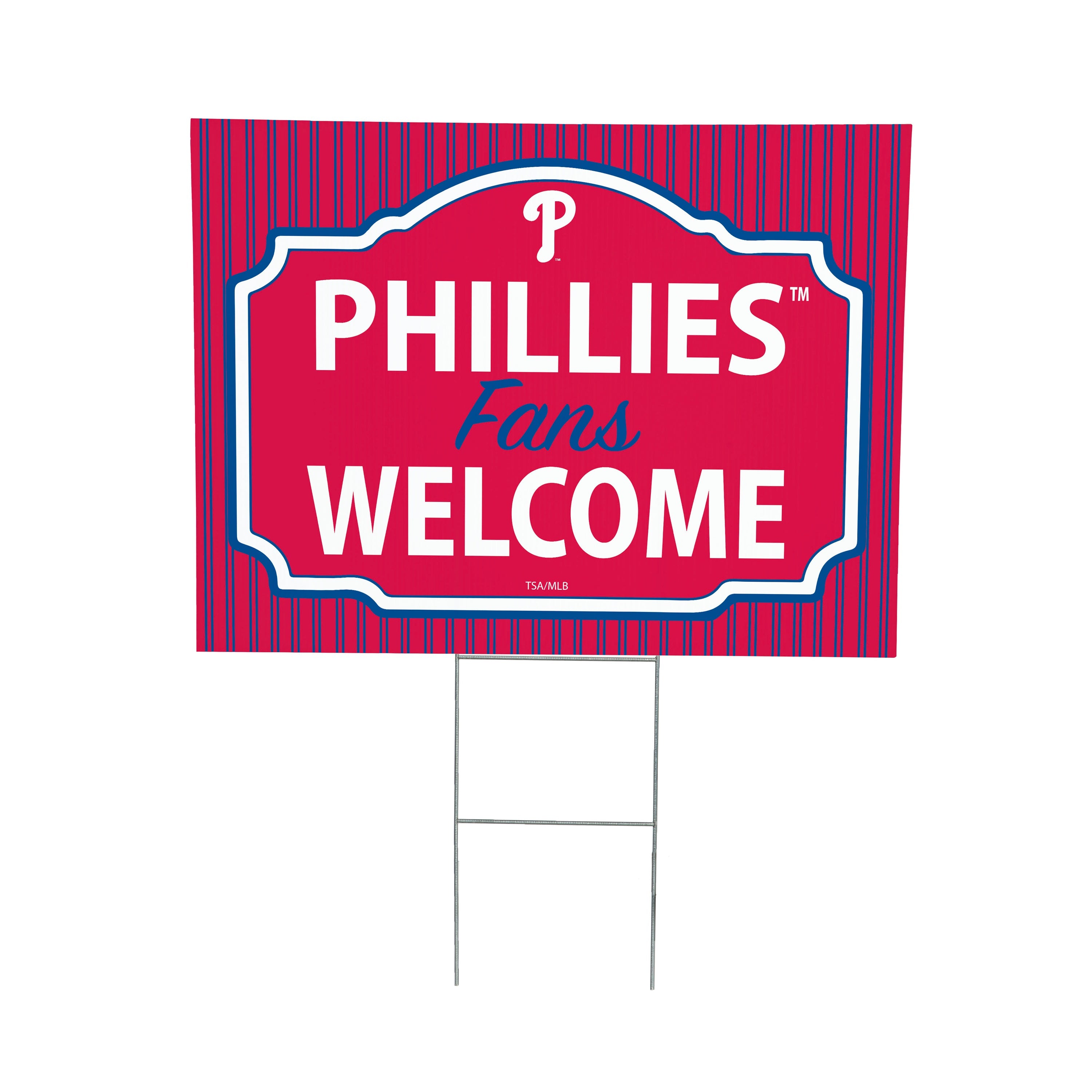 Philadelphia Phillies Coroplast Yard Sign, "Fans Welcome" - Sports Collectibles, Sports Memorabilia, Sports Fan Shop, Sports Gifts