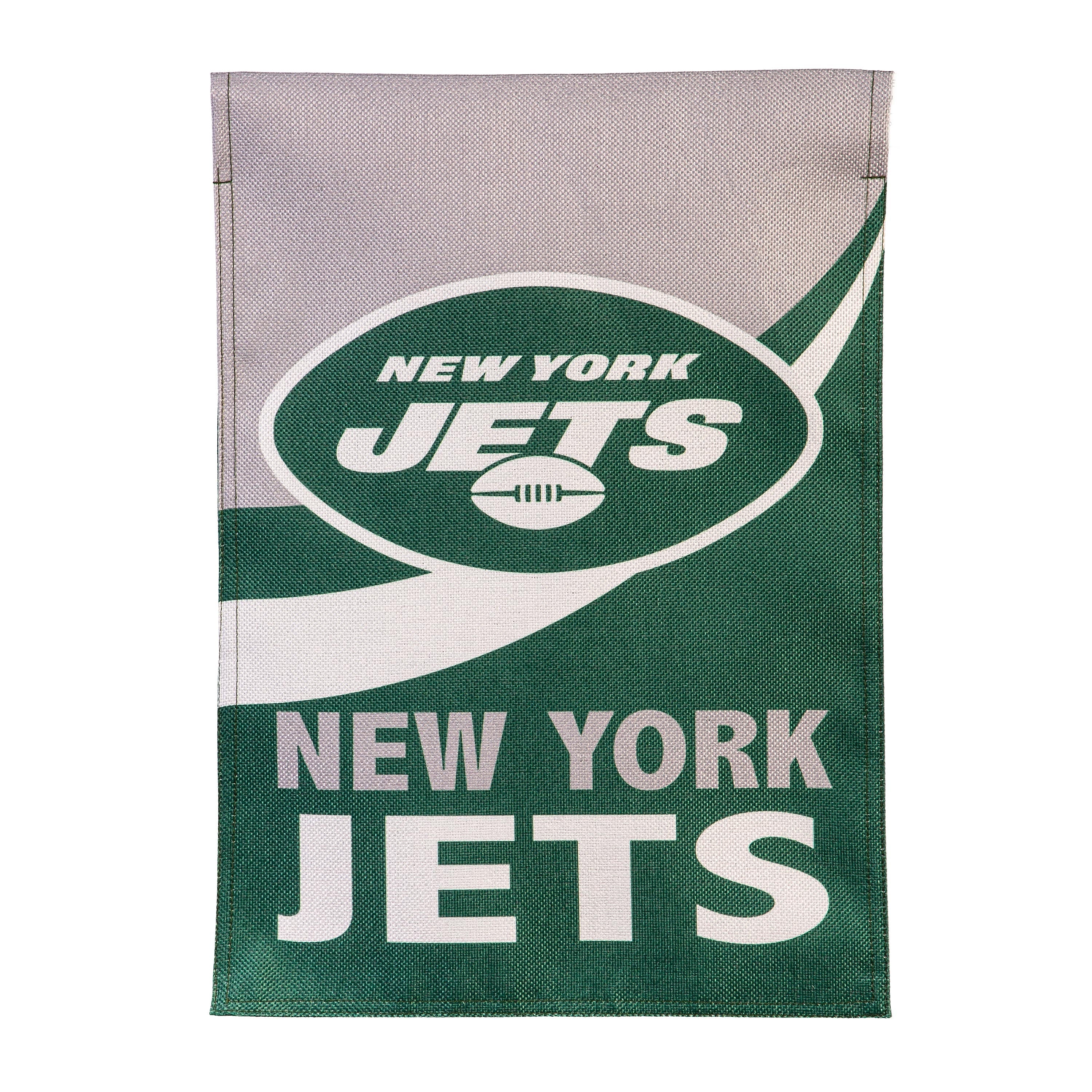 New York Jets Burlap Flag GDN Size - Sports Collectibles, Sports Memorabilia, Sports Fan Shop, Sports Gifts