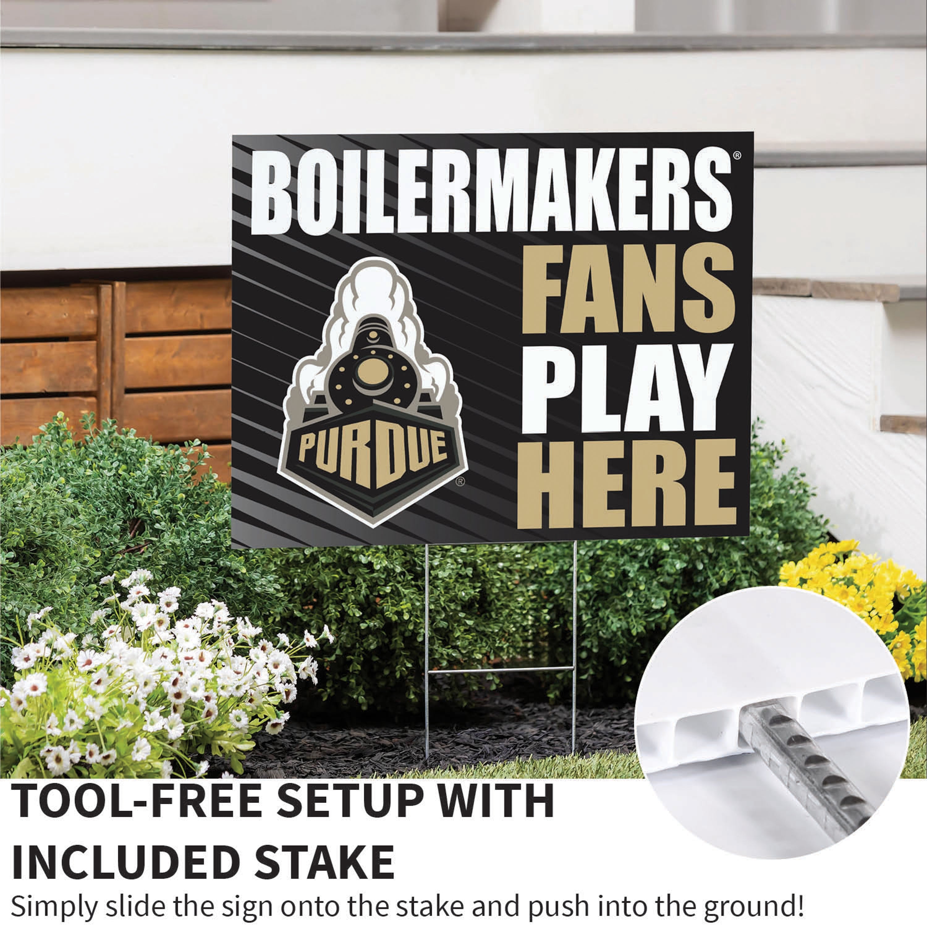 Purdue University Coroplast Yard Sign "Fans Play Here" - Sports Collectibles, Sports Memorabilia, Sports Fan Shop, Sports Gifts