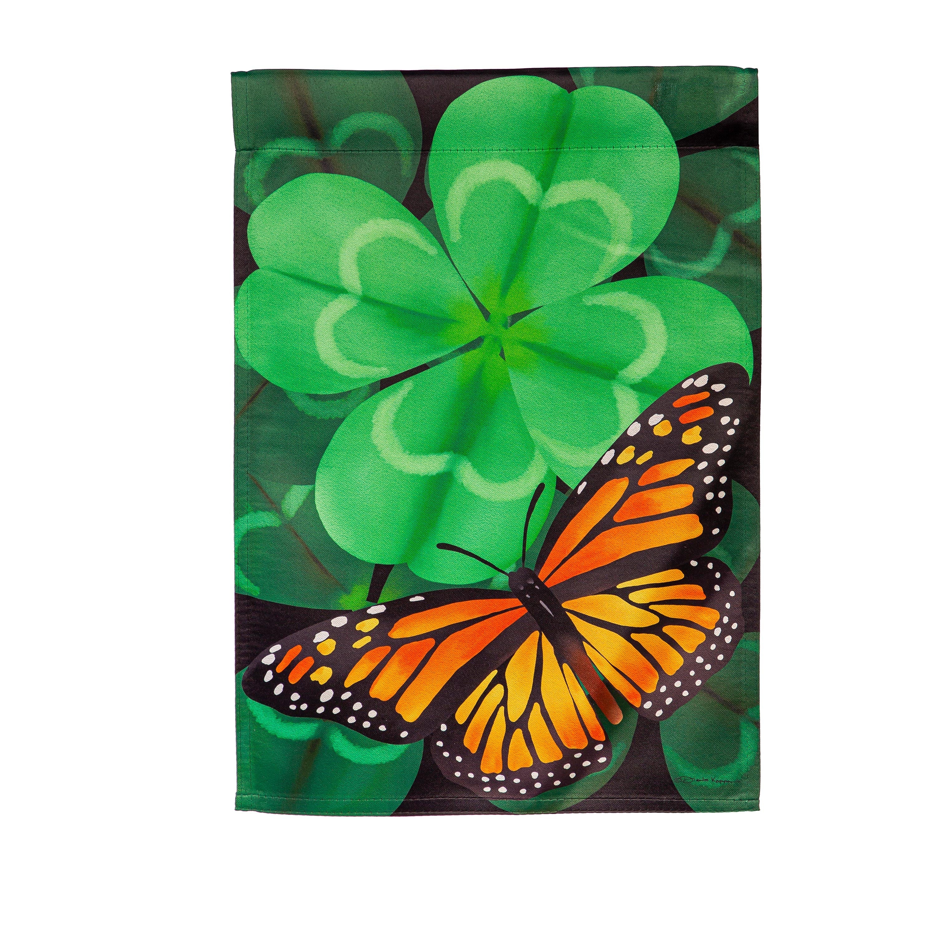 Butterfly Clover Suede Garden Flag - Sports Collectibles, Sports Memorabilia, Sports Fan Shop, Sports Gifts
