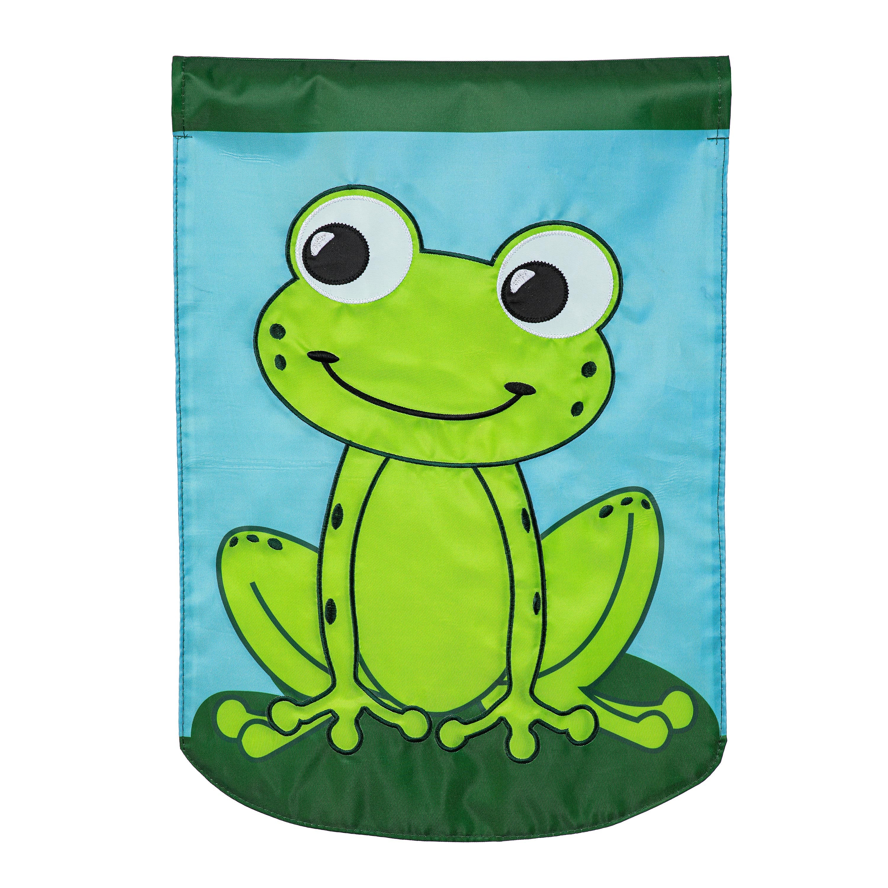 Frog Basic Applique Garden Flag - Sports Collectibles, Sports Memorabilia, Sports Fan Shop, Sports Gifts