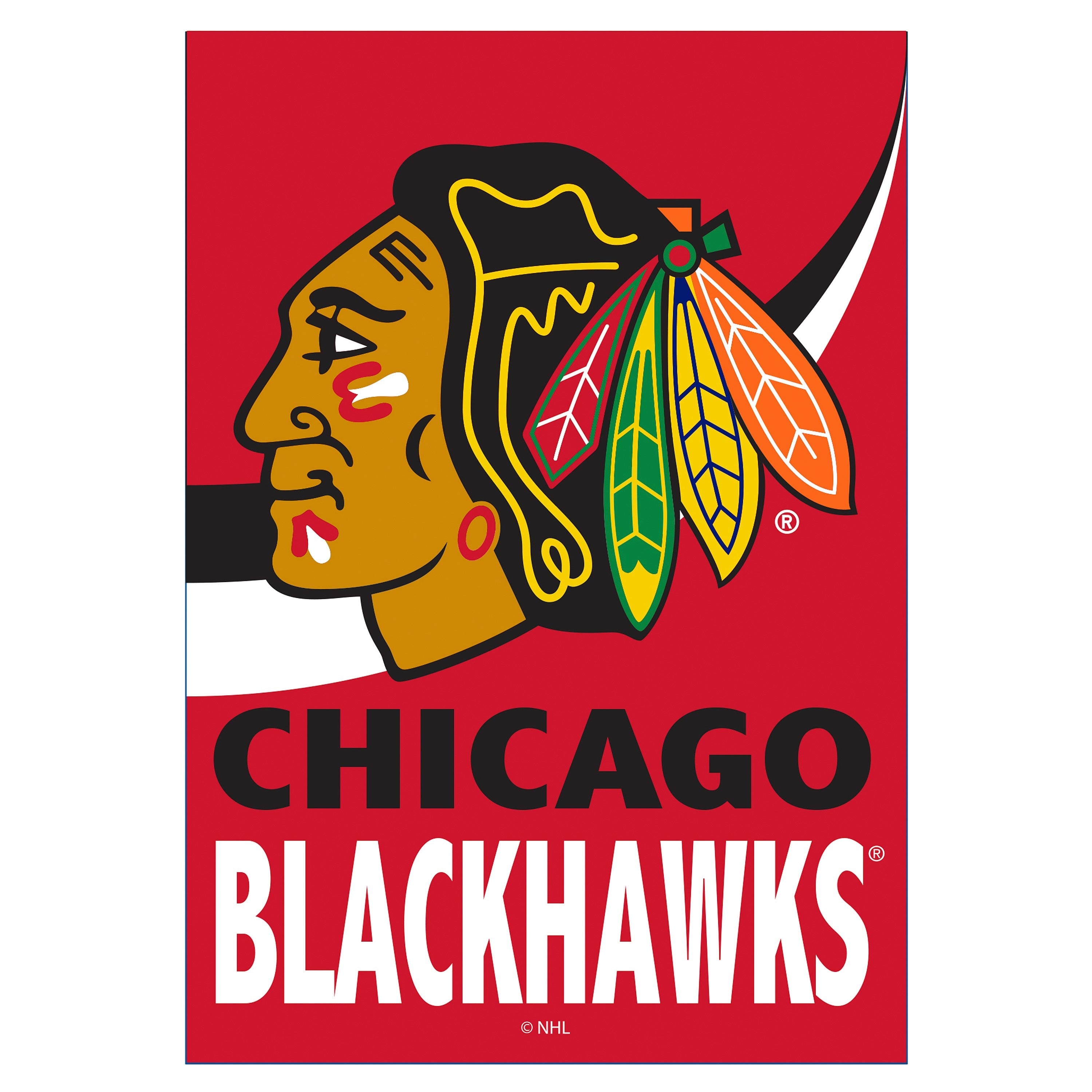 Chicago Blackhawks Burlap Flag House Size - Sports Collectibles, Sports Memorabilia, Sports Fan Shop, Sports Gifts