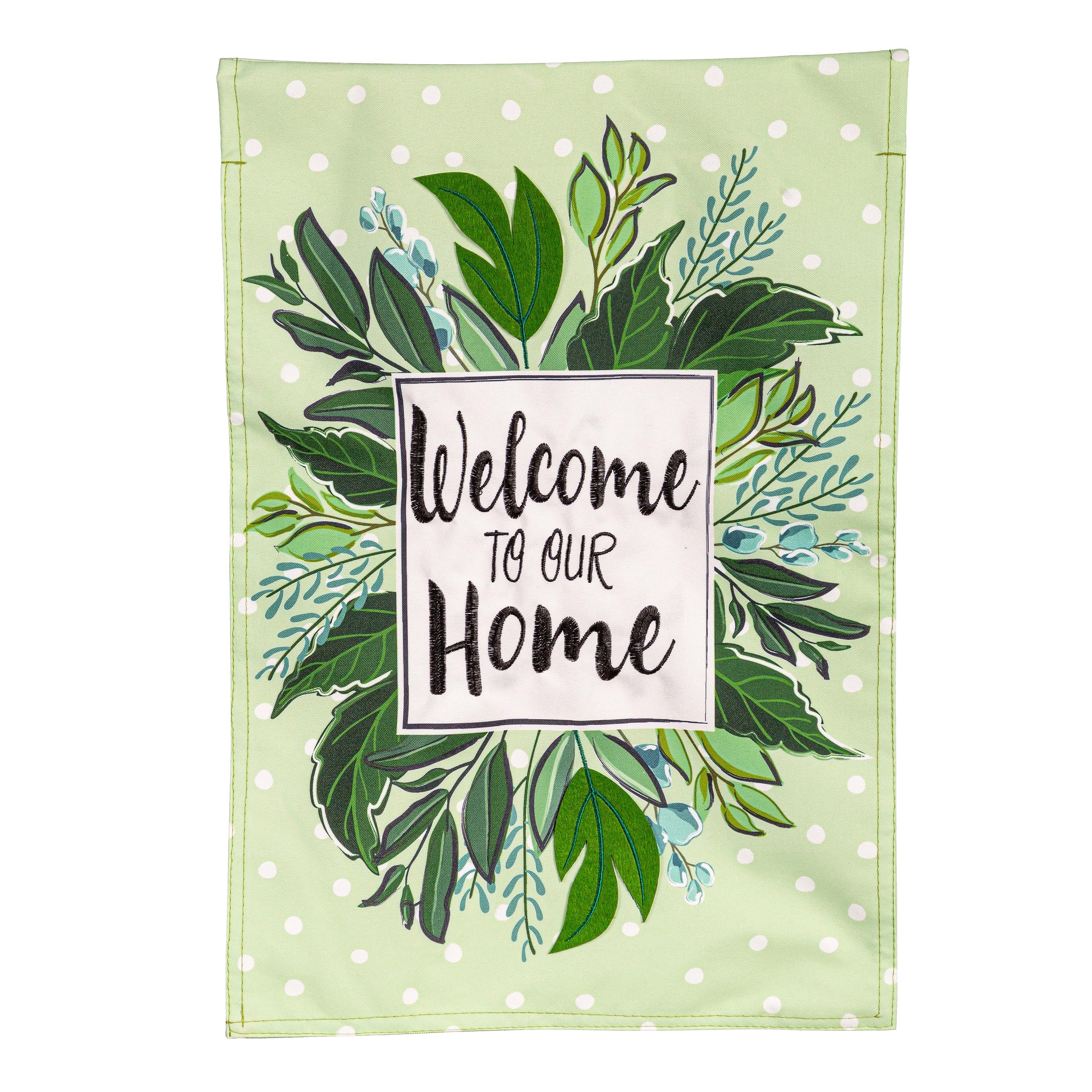 Welcome to Our Home Linen Garden Flag - Sports Gifts, Sports Memorabilia, Sports Collectibles, Fan Shop