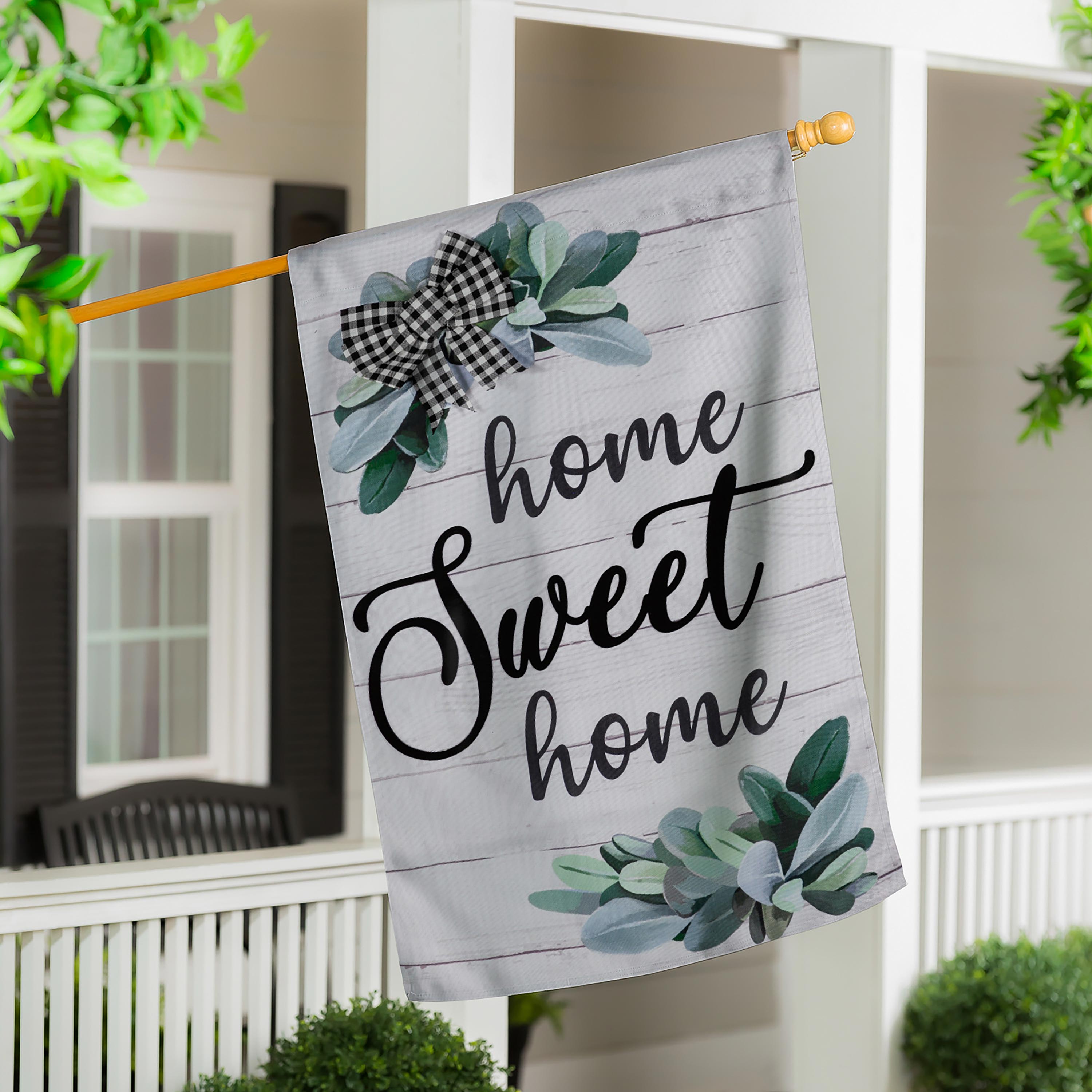 Home Sweet Home Eucalyptus House Burlap Flag - Sports Collectibles, Sports Memorabilia, Sports Fan Shop, Sports Gifts