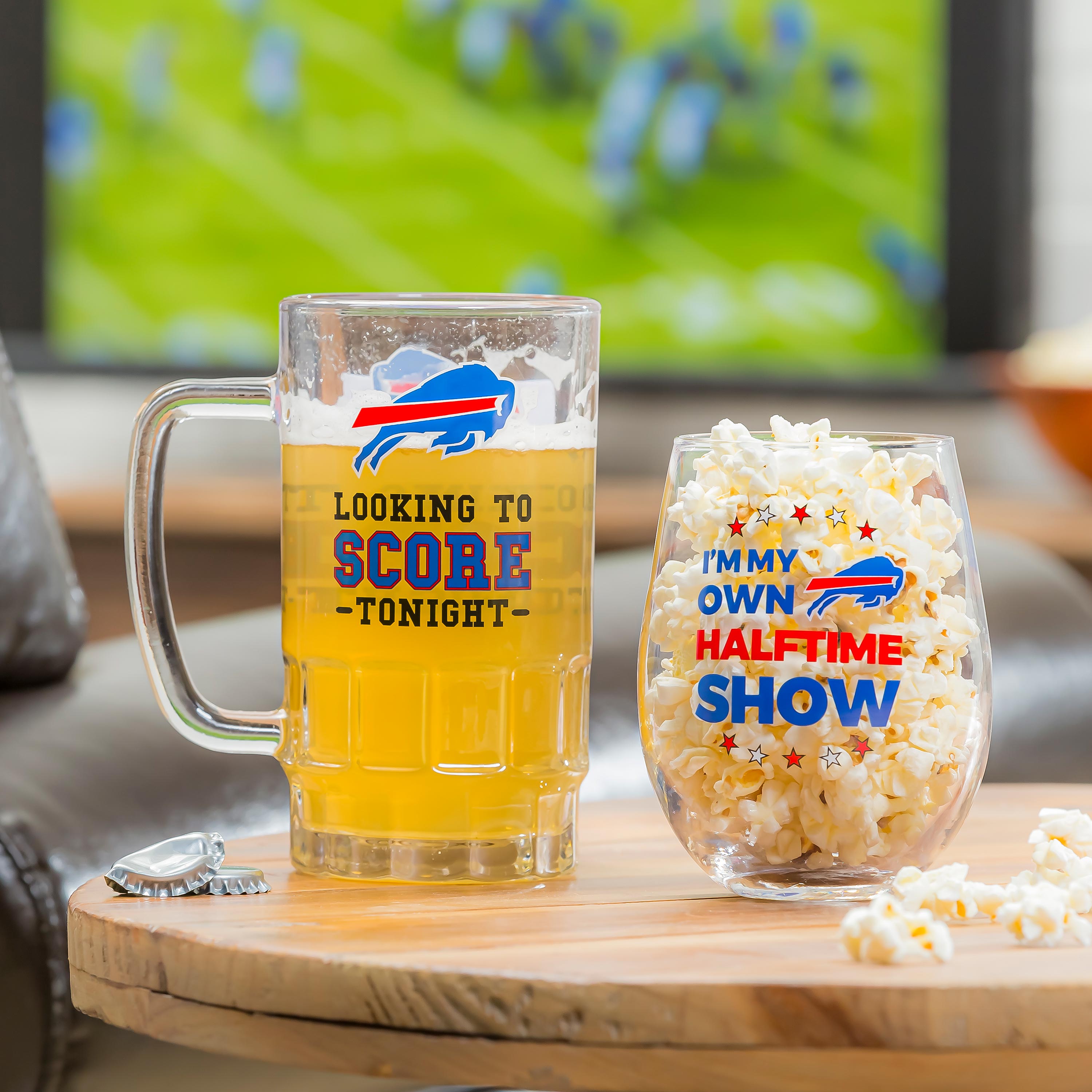 Buffalo Bills, Stemless 17OZ Wine & Beer 16 OZ Gift Set - Sports Collectibles, Sports Memorabilia, Sports Fan Shop, Sports Gifts