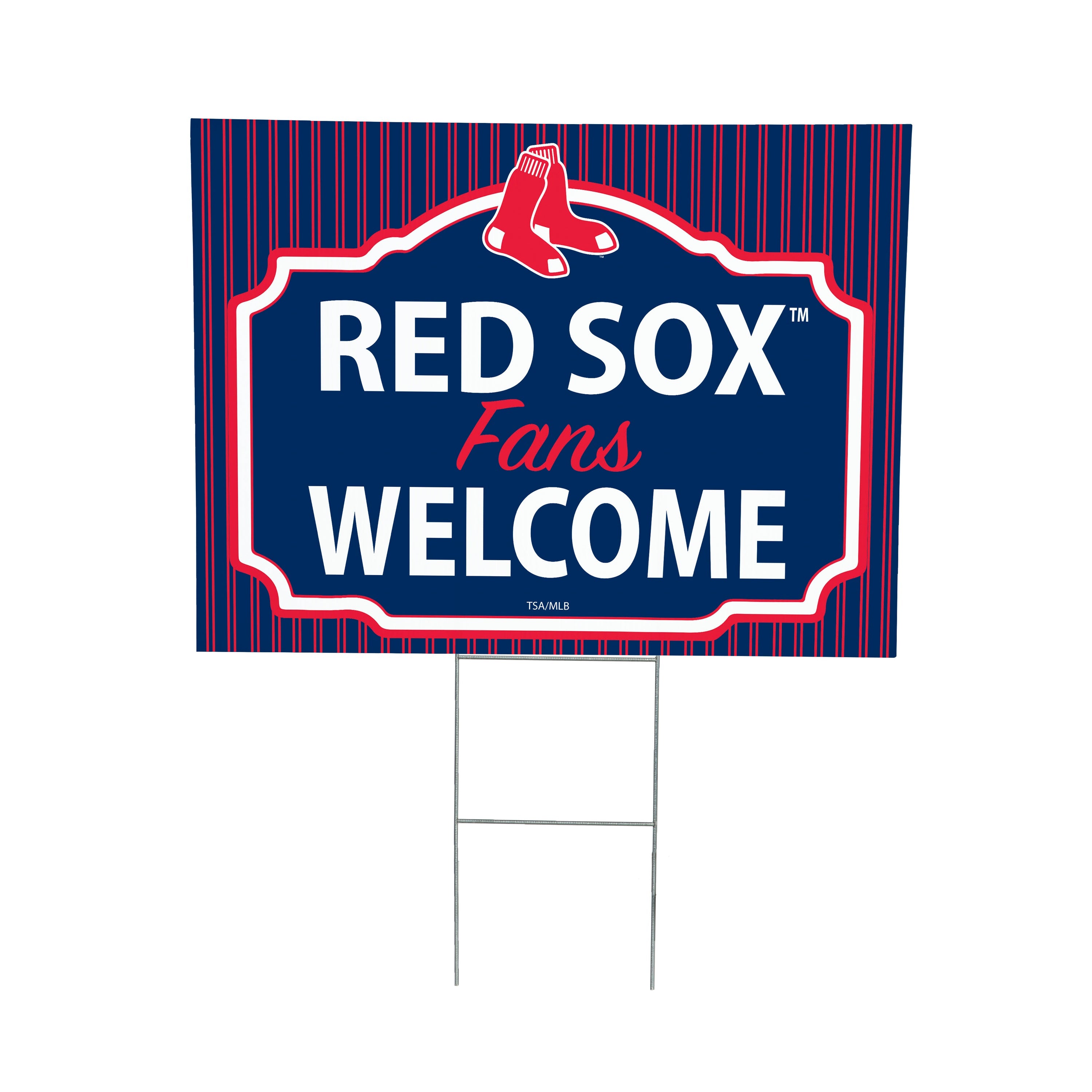 Boston Red Sox Coroplast Yard Sign, "Fans Welcome" - Sports Collectibles, Sports Memorabilia, Sports Fan Shop, Sports Gifts