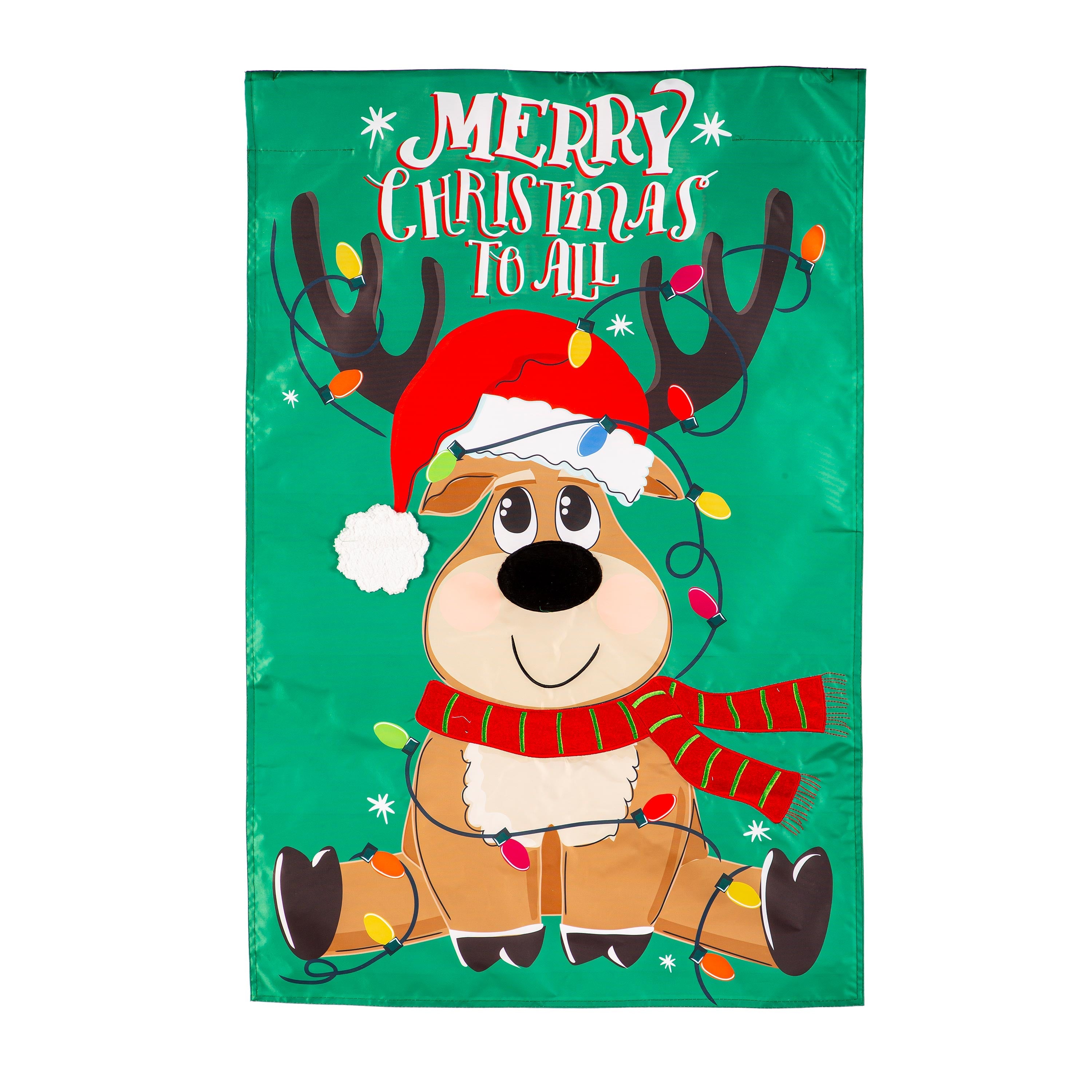 Merry Christmas to All Applique House Flag - Sports Collectibles, Sports Memorabilia, Sports Fan Shop, Sports Gifts
