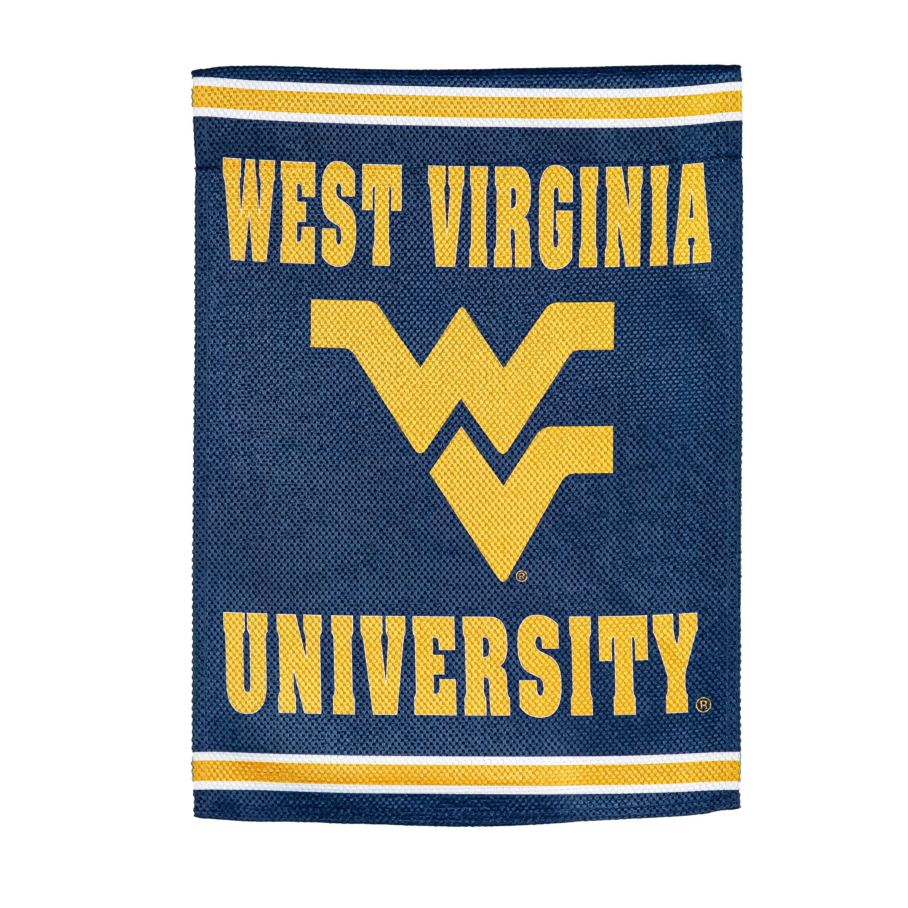 Embossed Suede Flag, House Size, West Virginia University - Sports Collectibles, Sports Memorabilia, Sports Fan Shop, Sports Gifts
