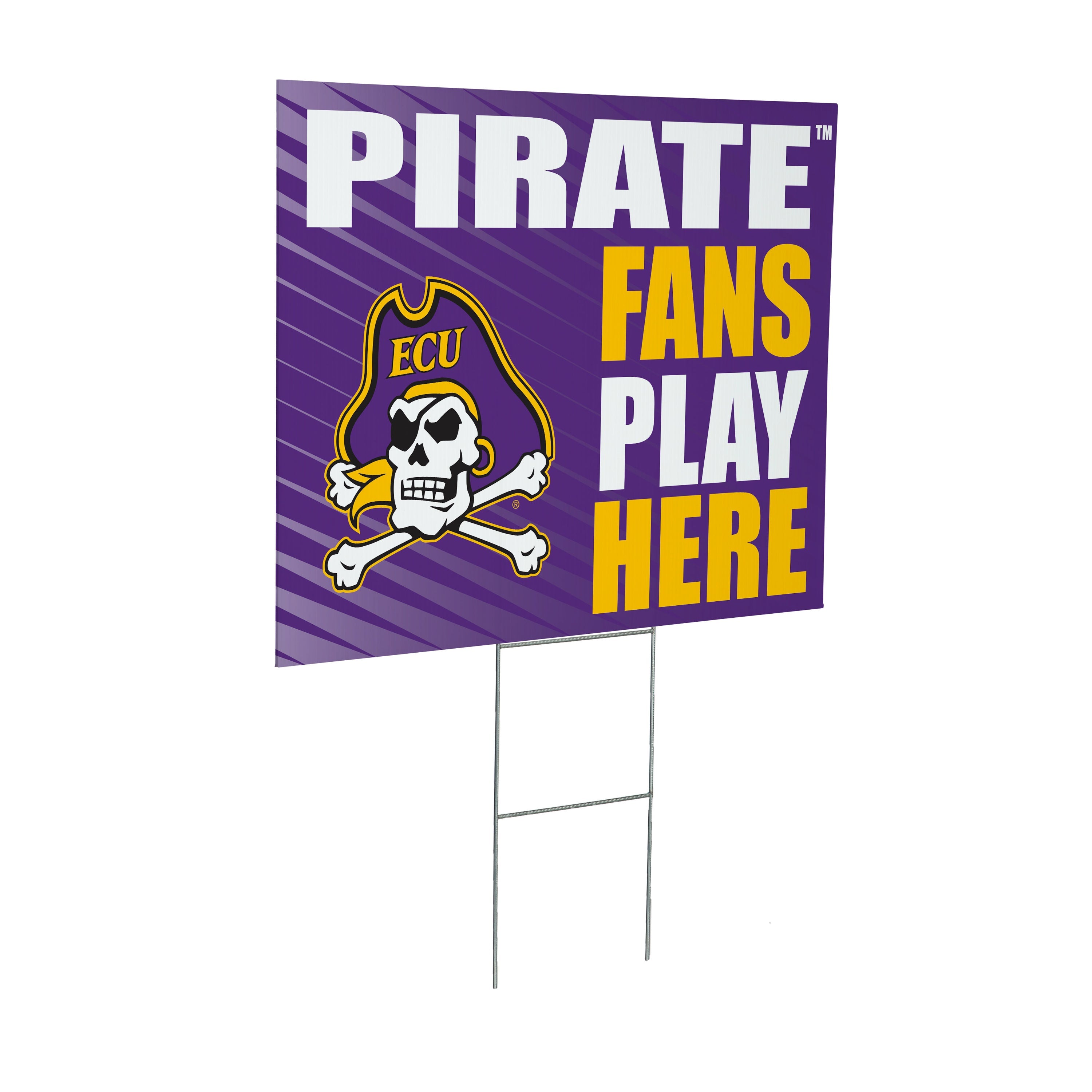 East Carolina University Coroplast Yard Sign "Fans Play Here" - Sports Collectibles, Sports Memorabilia, Sports Fan Shop, Sports Gifts
