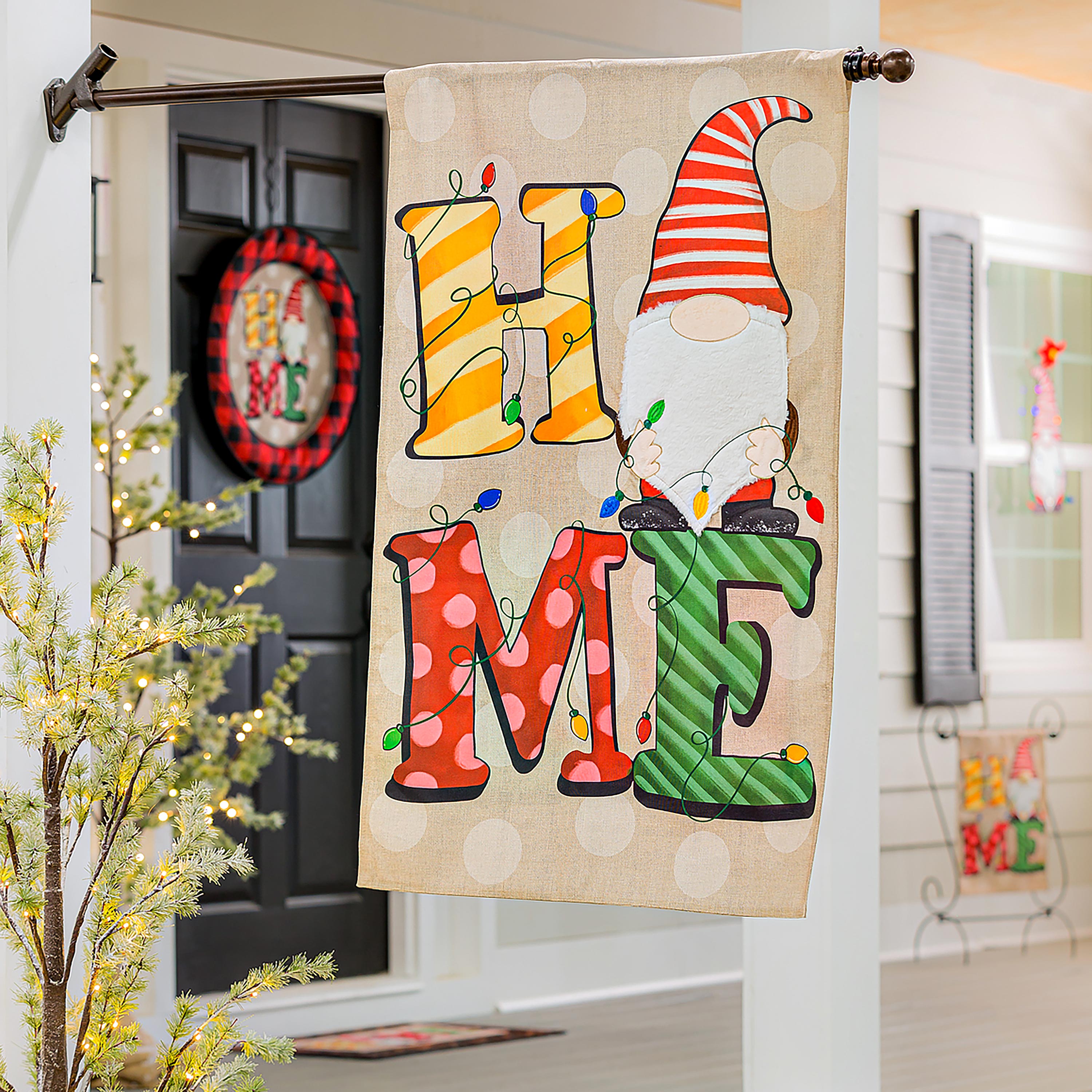 Home Gnome House Burlap Flag - Sports Collectibles, Sports Memorabilia, Sports Fan Shop, Sports Gifts