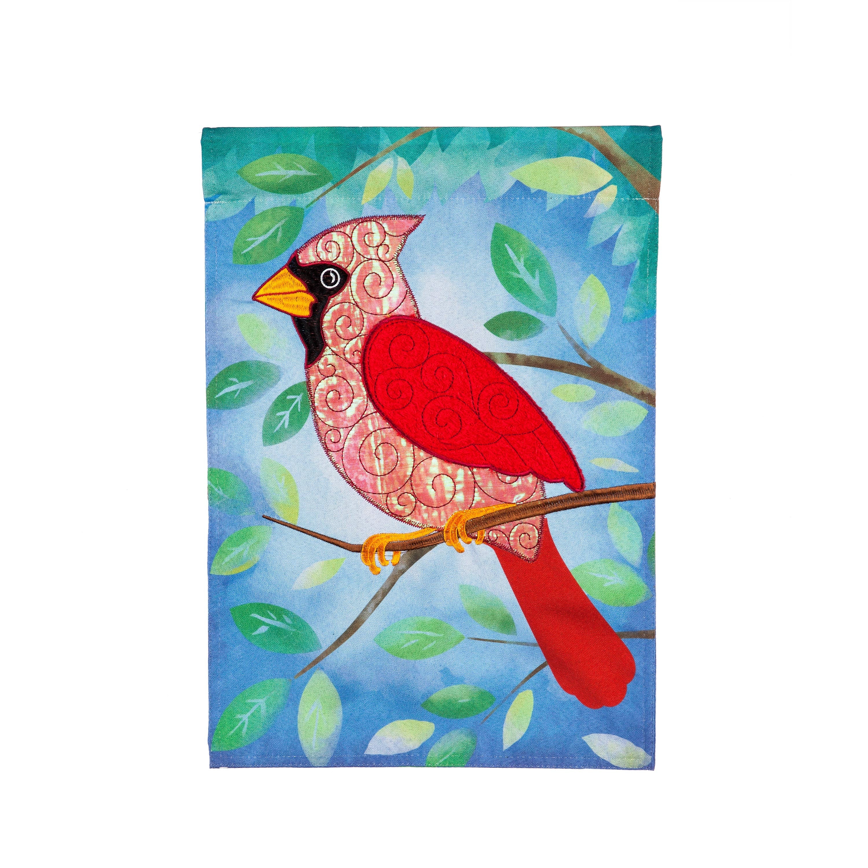 Cardinal Quilled Look Garden Linen Flag - Sports Collectibles, Sports Memorabilia, Sports Fan Shop, Sports Gifts